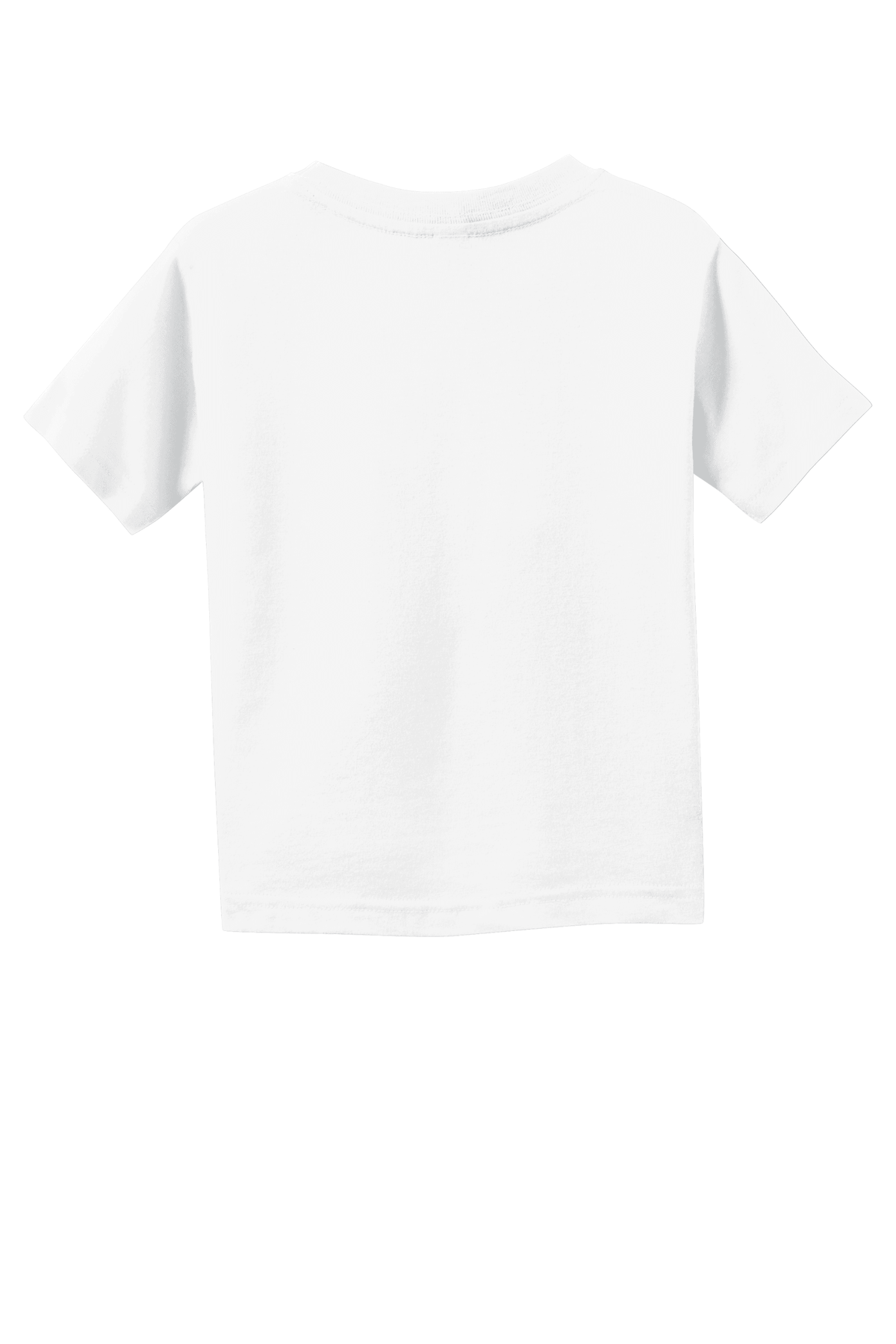 White toddler fine jersey T-shirt by Rabbit Skins, soft cotton kid's T-shirt with a back view showing comfortable fit for children.