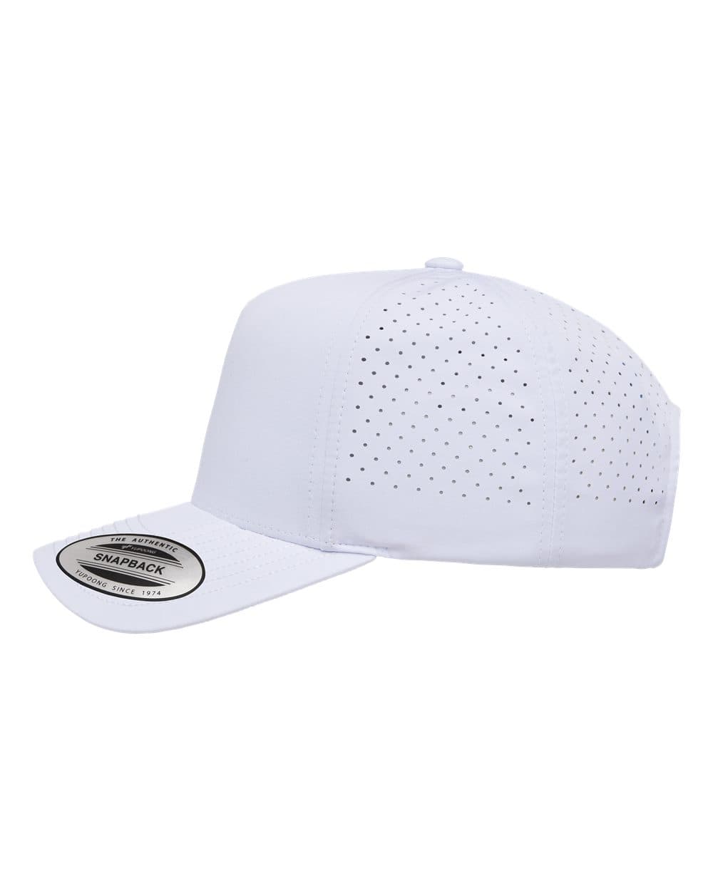 YP Classics 5389AP Five-Panel Snapback with Perforated Cap in White — view 2