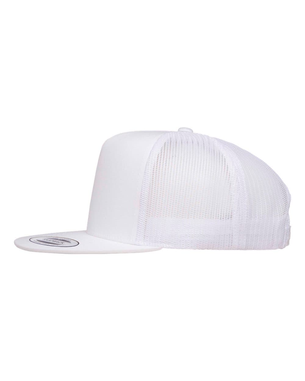 YP Classics 6006 Classic Five-Panel Trucker Cap in White — view 2