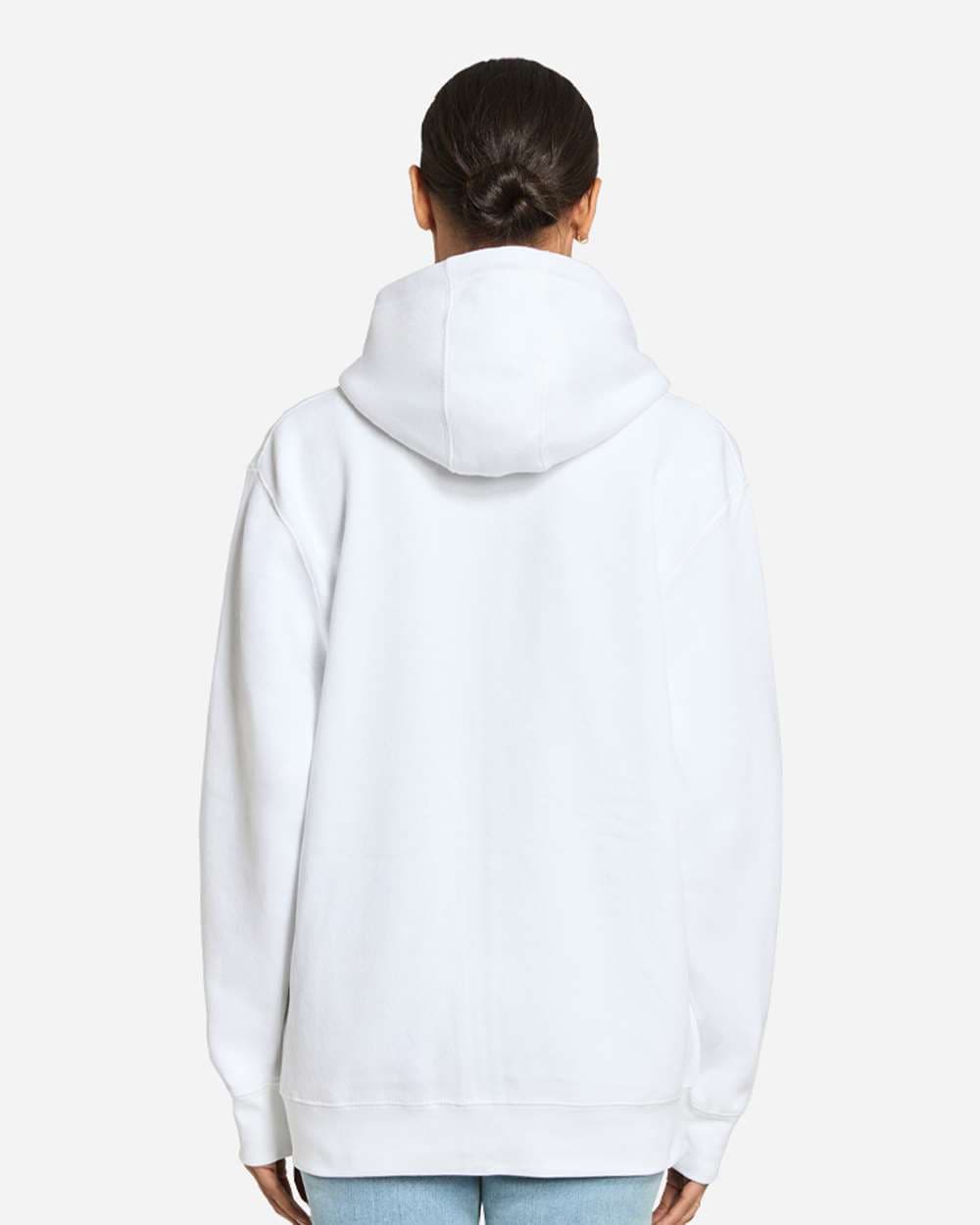 Lane Seven LS14003 Unisex Premium Full-Zip Hoodie Sweatshirt in White — view 3