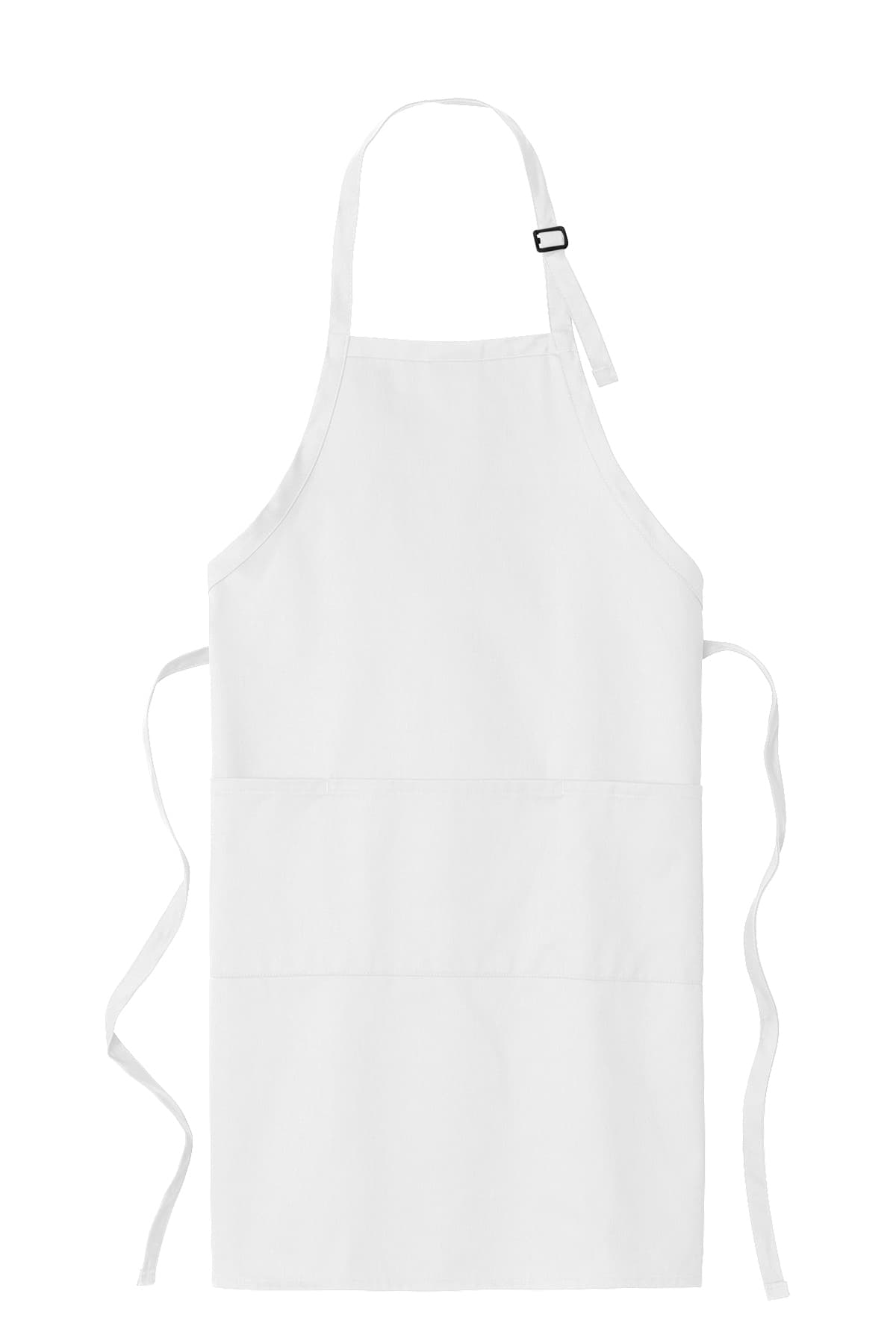 Port Authority A700 Easy Care Extra Long Bib Apron with Stain Release in White — view 4