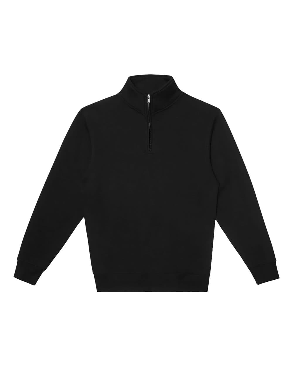 Lane Seven LS14014 Unisex Premium Quarter-Zip Pullover in Black — view 4