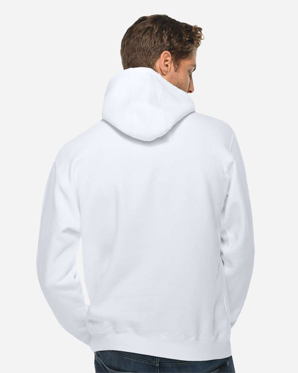 Lane Seven LS14001 Unisex Premium Hoodie Sweatshirt in White — view 3
