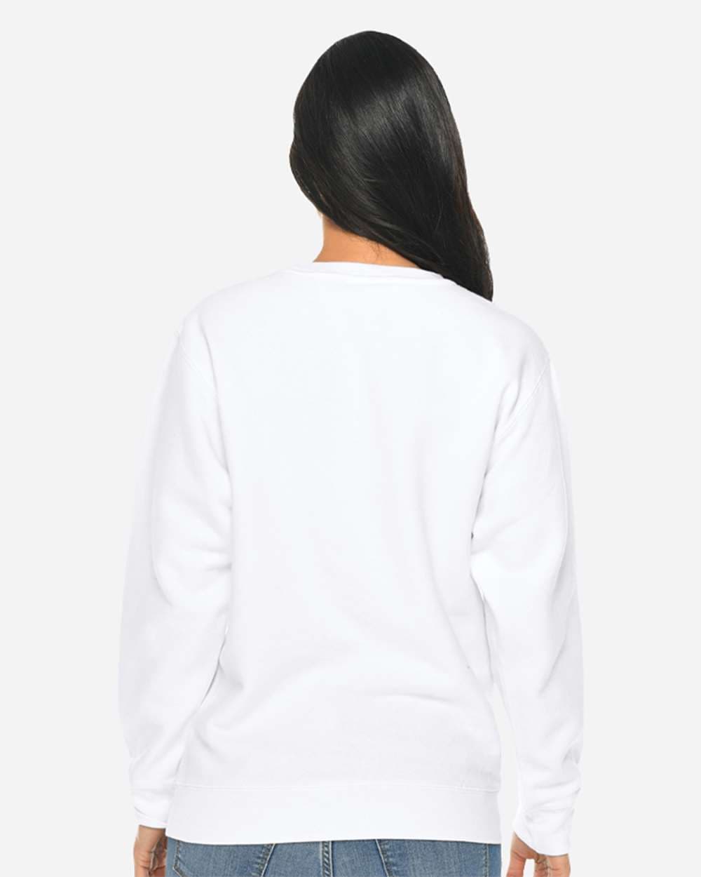 Lane Seven LS14004 Unisex Premium Crewneck Sweatshirt in White — view 3