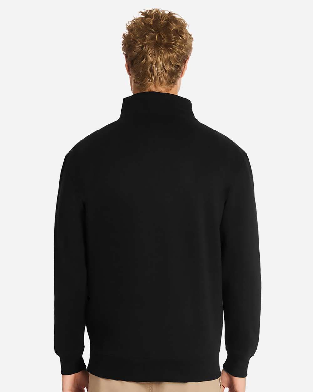 Lane Seven LS14014 Unisex Premium Quarter-Zip Pullover in Black — view 3