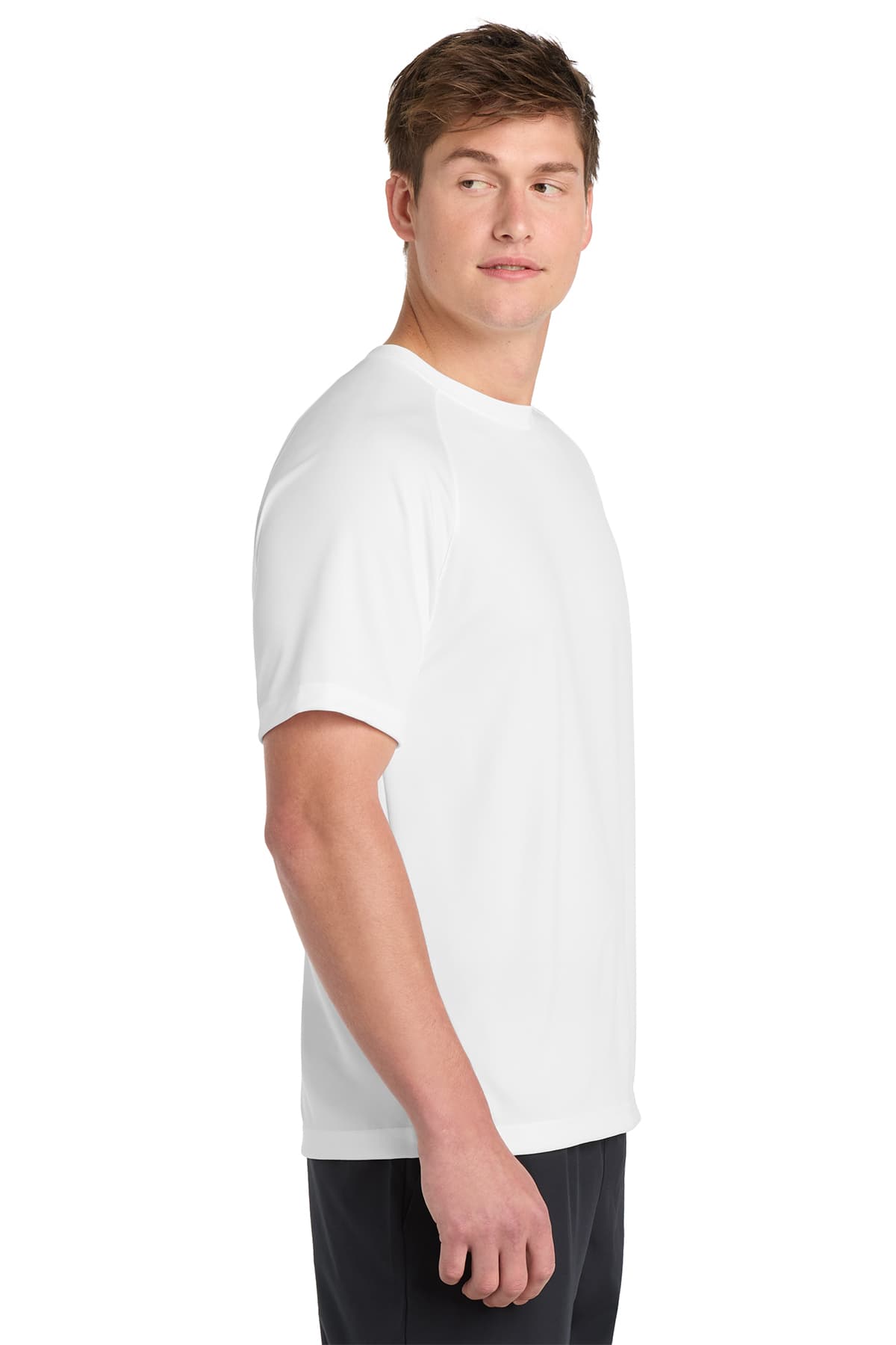 Sport-Tek T473 Dry Zone Short Sleeve Raglan T-Shirt in White — view 3