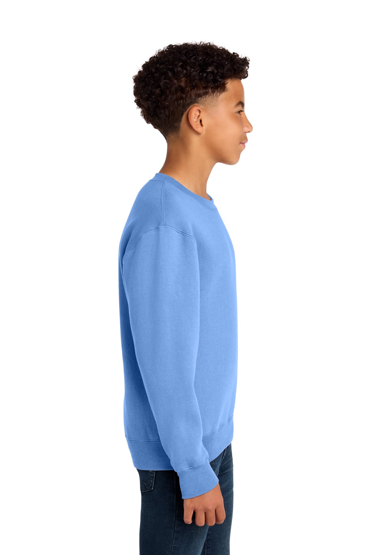 Port & Company PC78Y Youth Core Fleece Crewneck Sweatshirt in Carolina Blue — view 3