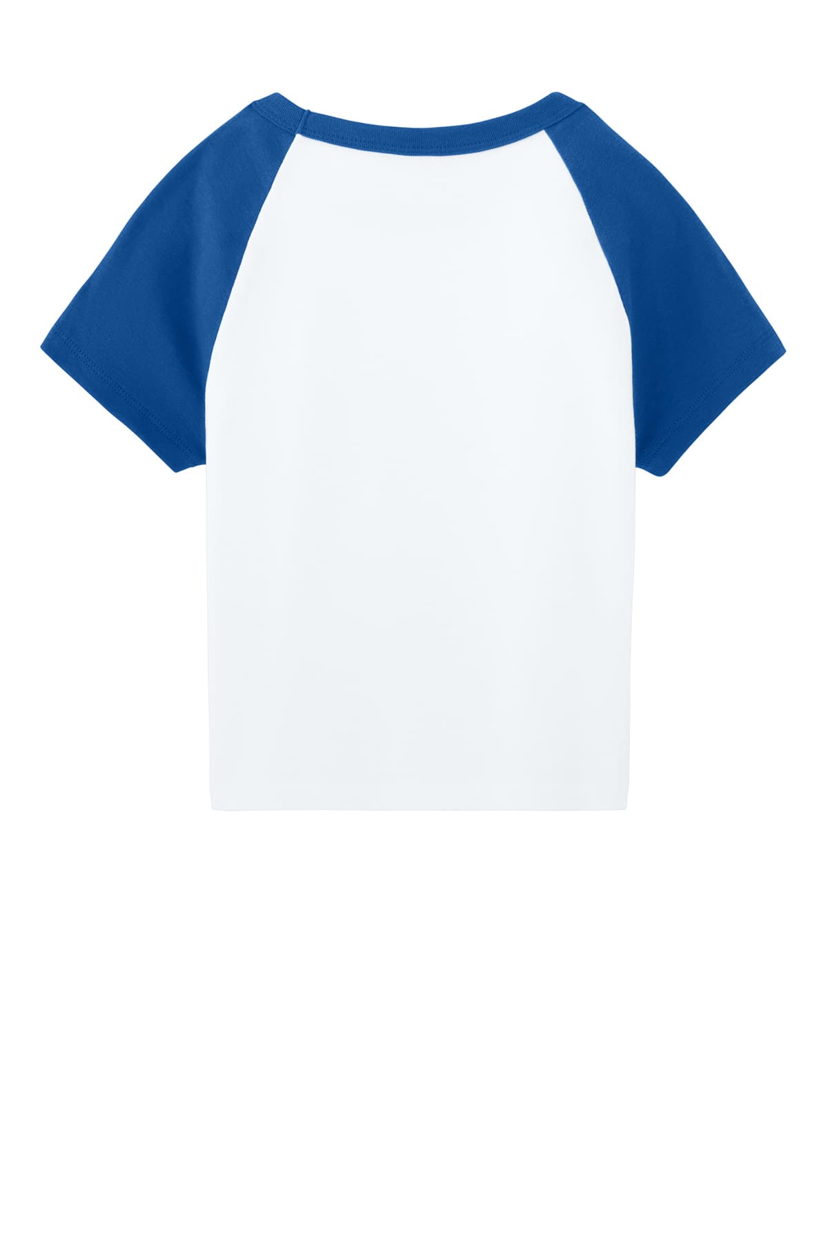 BELLA+CANVAS 1201 Women’s Micro Rib Raglan Baby Tee in White / True Royal — view 4