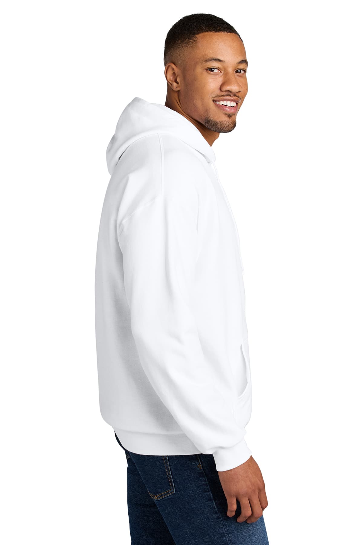 Gildan SF500 Softstyle Midweight Pullover Hooded Sweatshirt in White — view 3