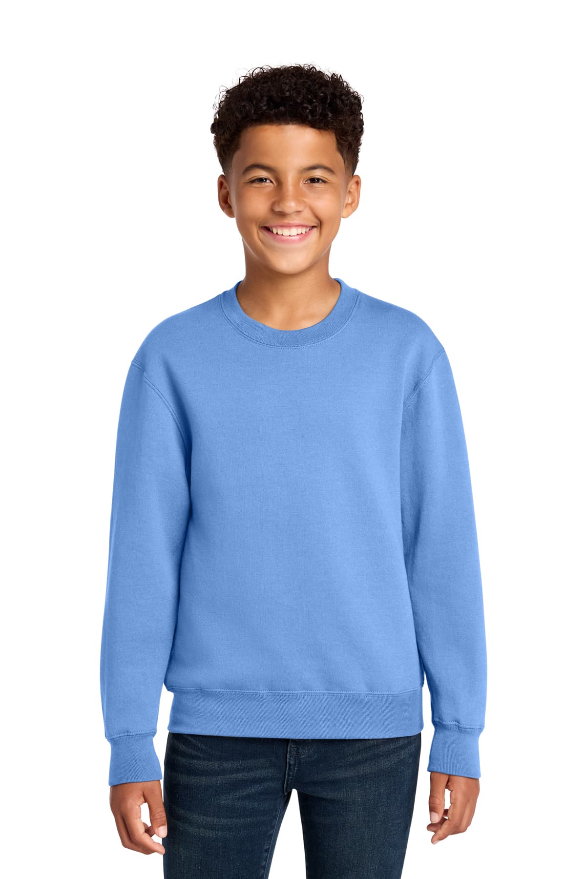 Port & Company PC78Y Youth Core Fleece Crewneck Sweatshirt in Carolina Blue