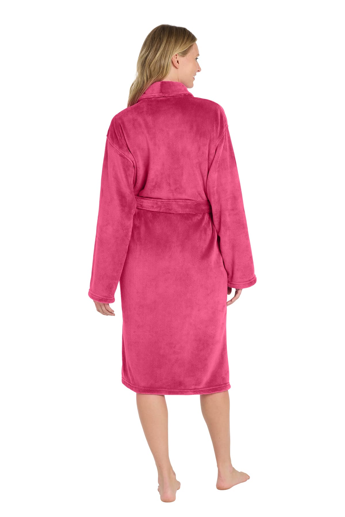 Port Authority R102 Plush Microfleece Shawl Collar Robe in Pink Raspberry — view 2