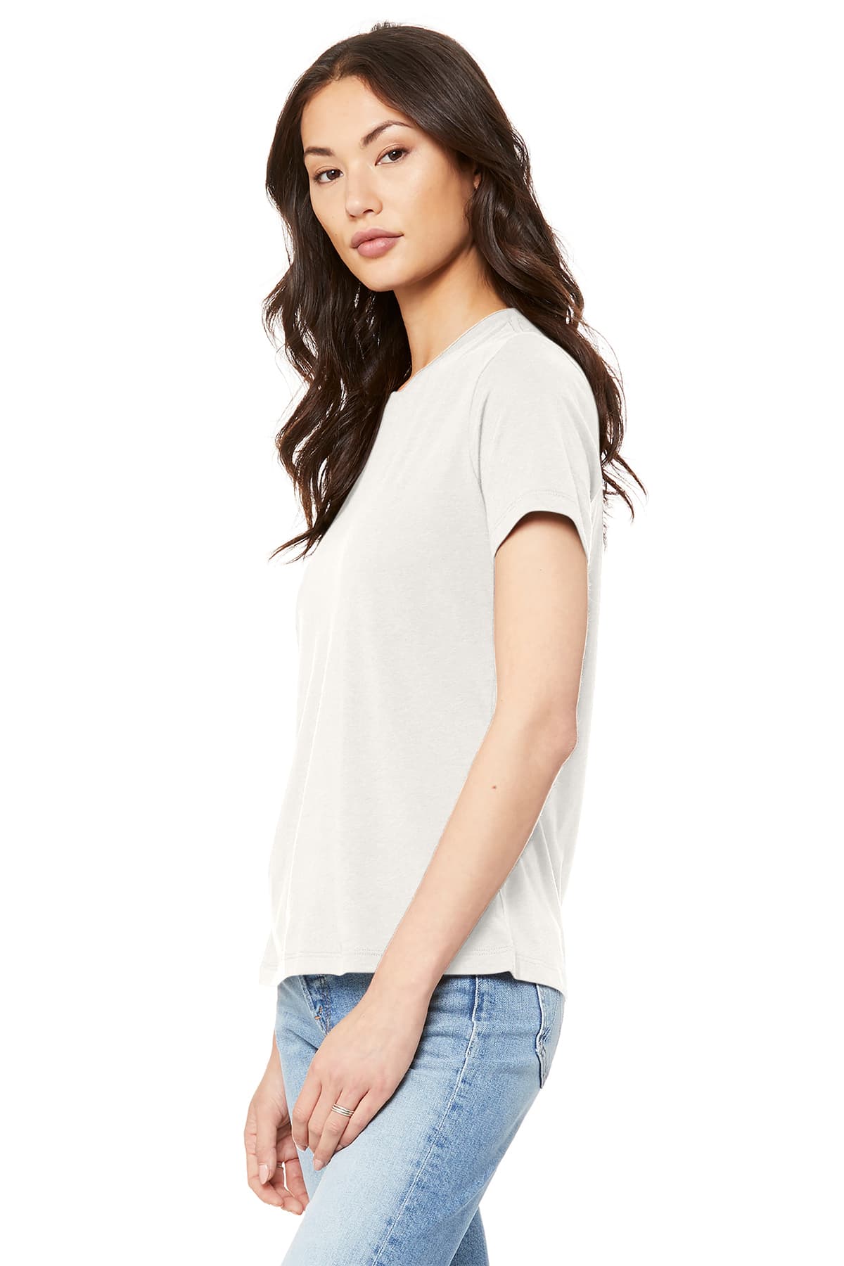 BELLA+CANVAS 6400 Women’s Relaxed Jersey Short Sleeve Tee in Vintage White — view 3