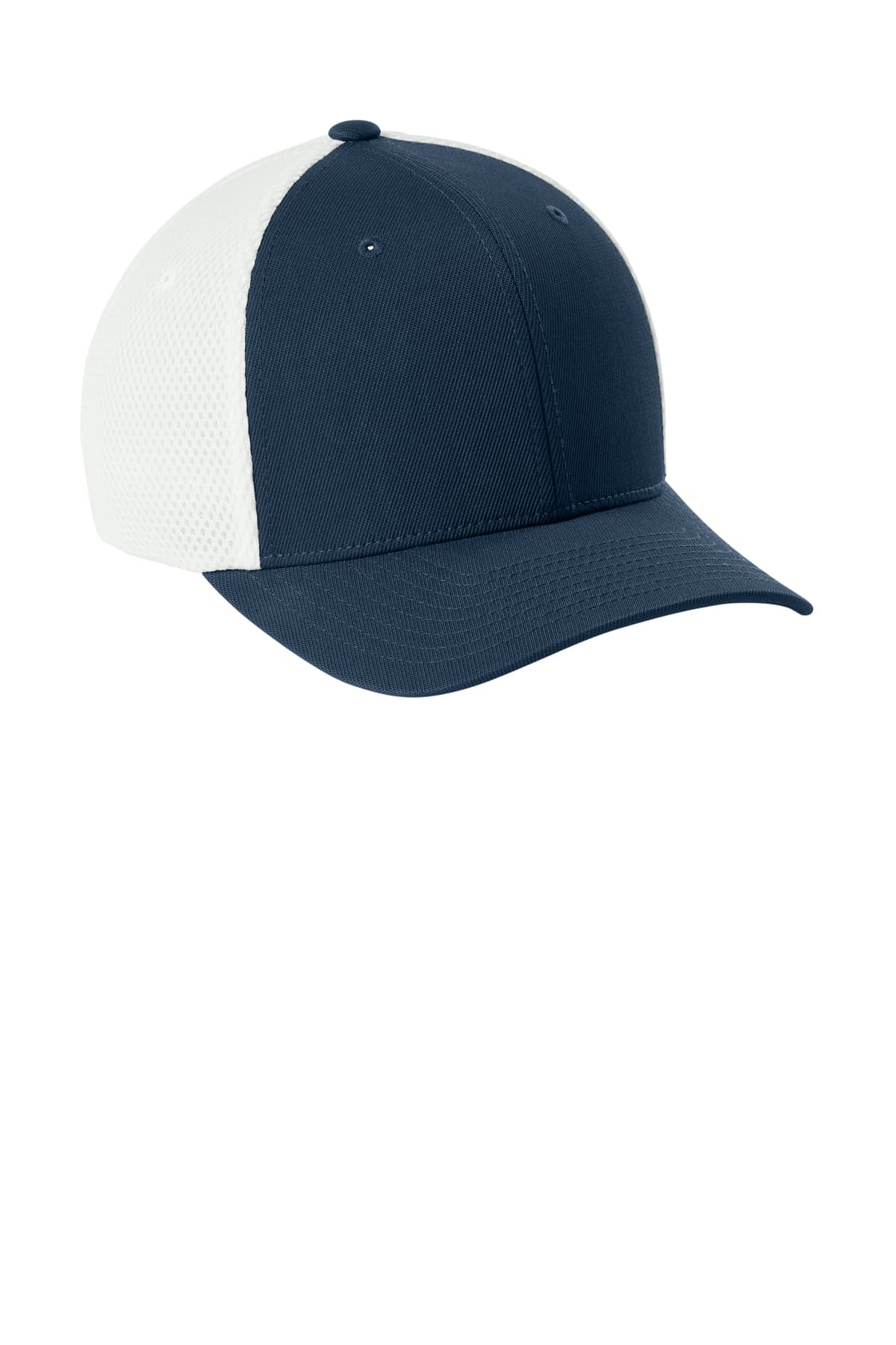 Flexfit 6533 Ultrafiber Airmesh Cap in Navy / White — view 4