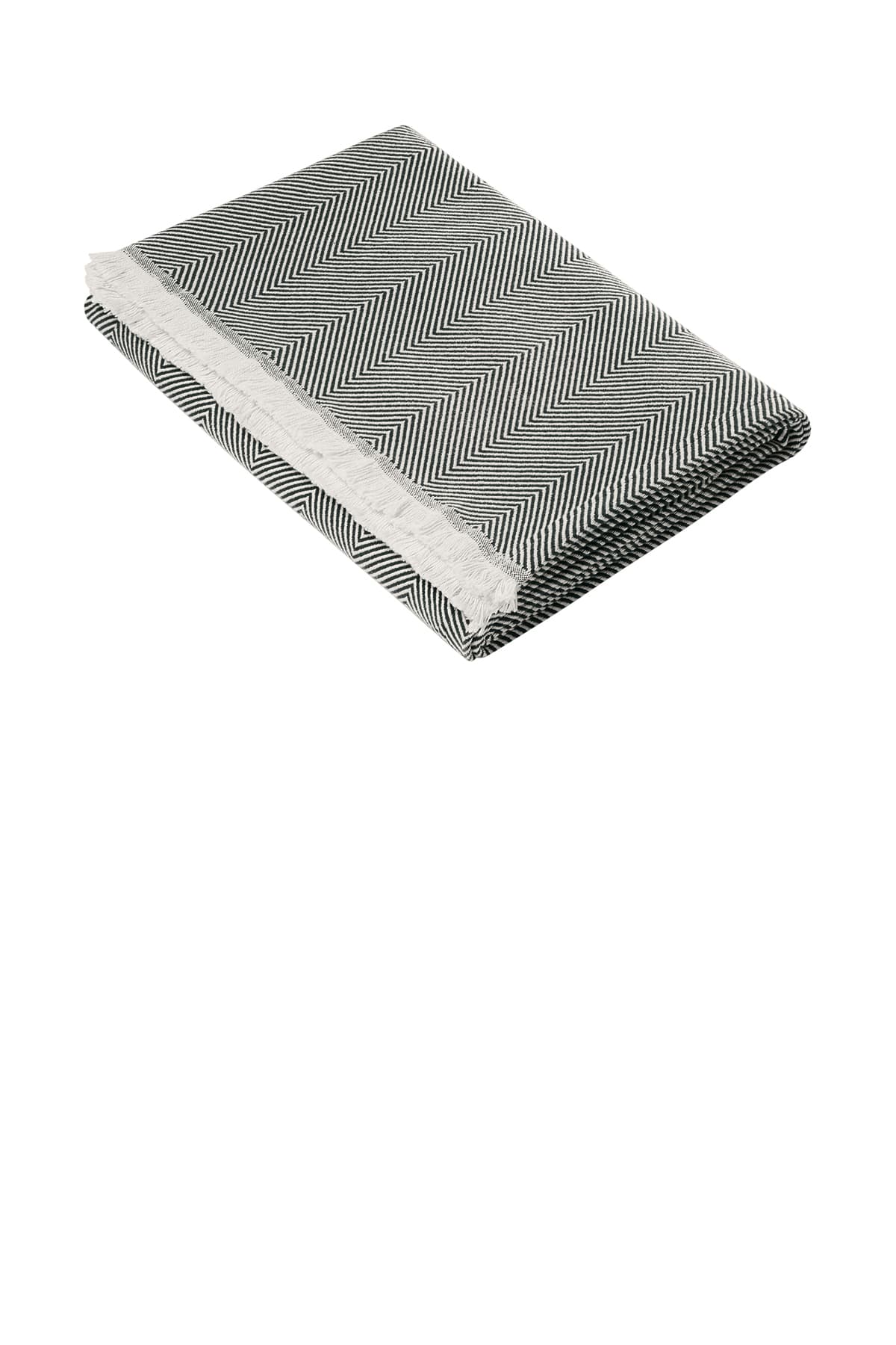 Brooks Brothers BB19001 Coastal Throw in Windsor Grey / Parchment — view 2