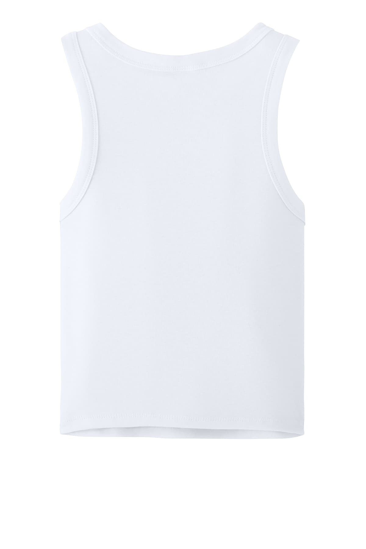 BELLA+CANVAS 1019 Women’s Micro Rib Racer Tank in Solid White Blend — view 4