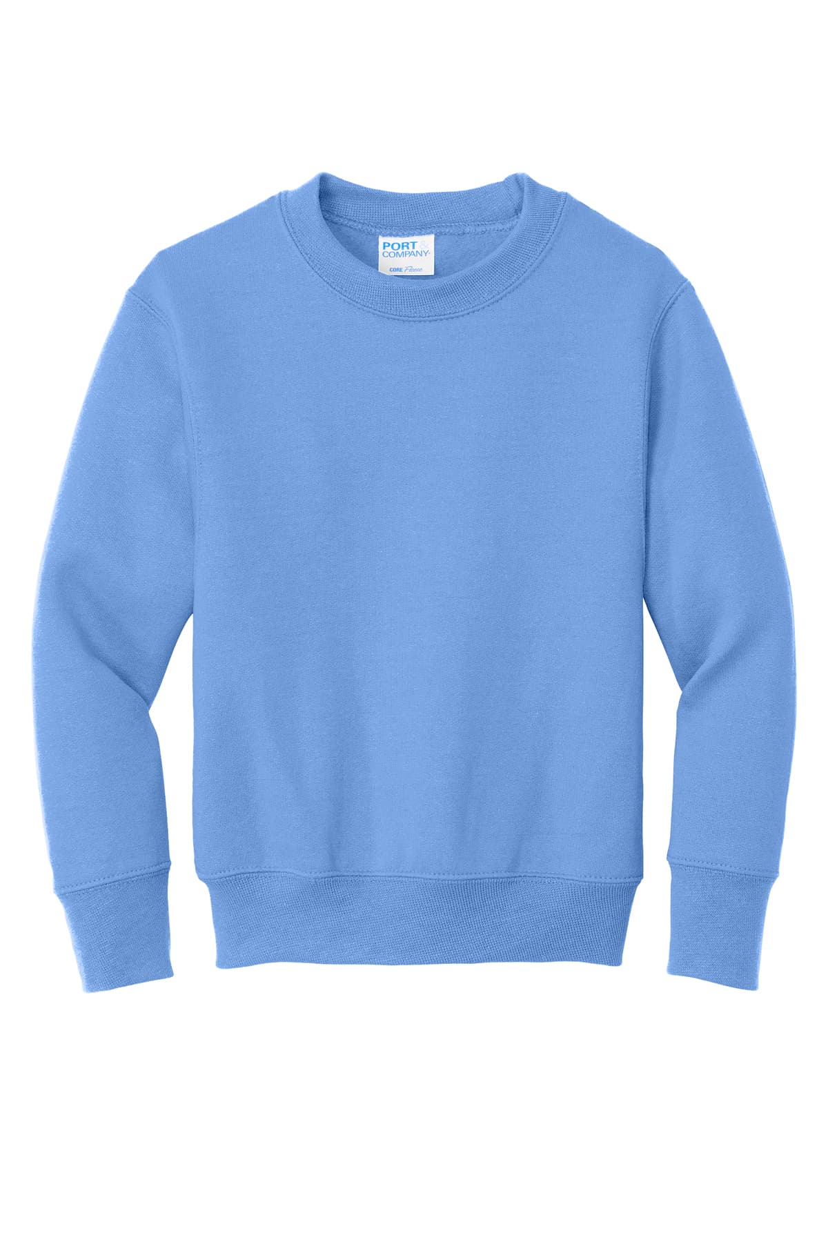 Port & Company PC78Y Youth Core Fleece Crewneck Sweatshirt in Carolina Blue — view 4