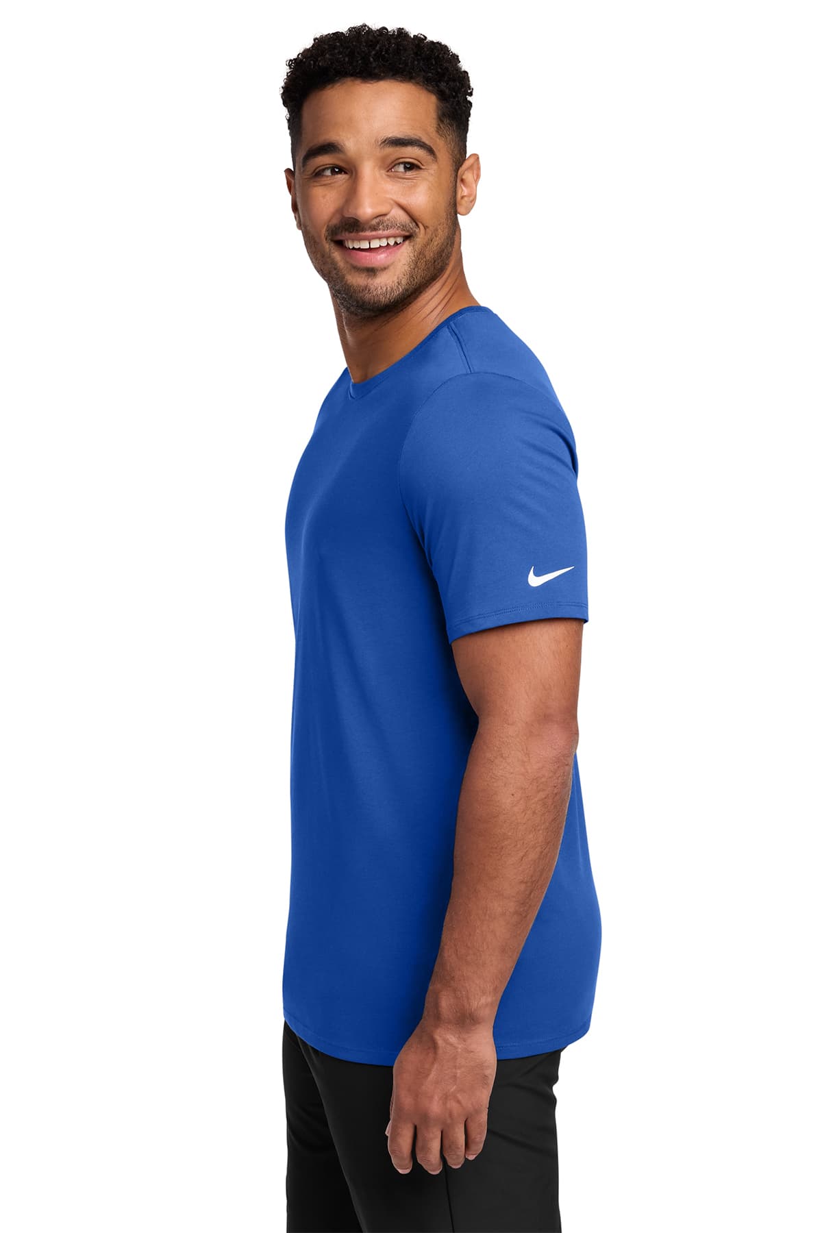 Nike NKBQ5231 Dri-FIT Cotton/Poly Tee in Rush Blue — view 3