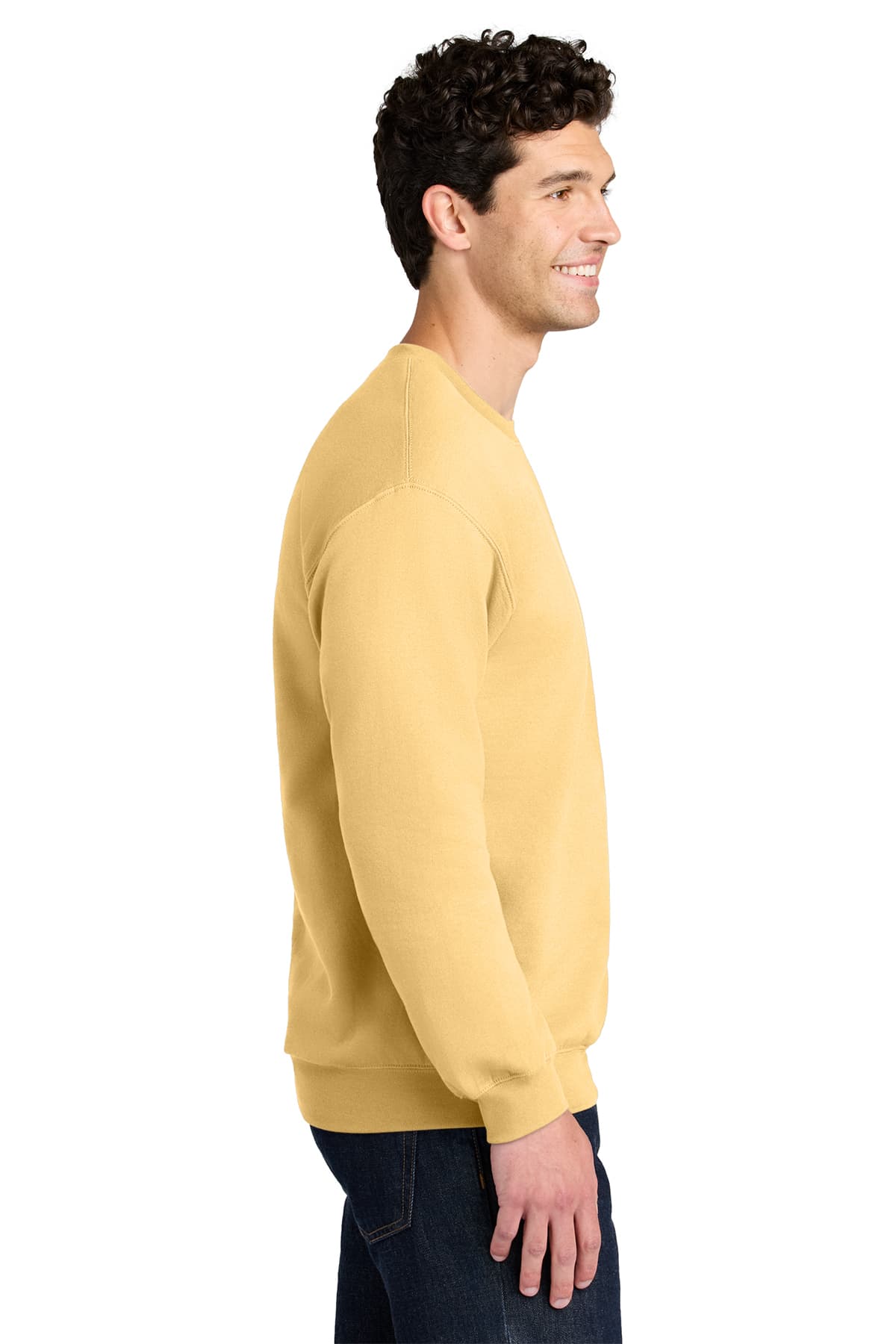 Gildan SF000 Softstyle Crewneck Sweatshirt in Yellow Haze — view 3