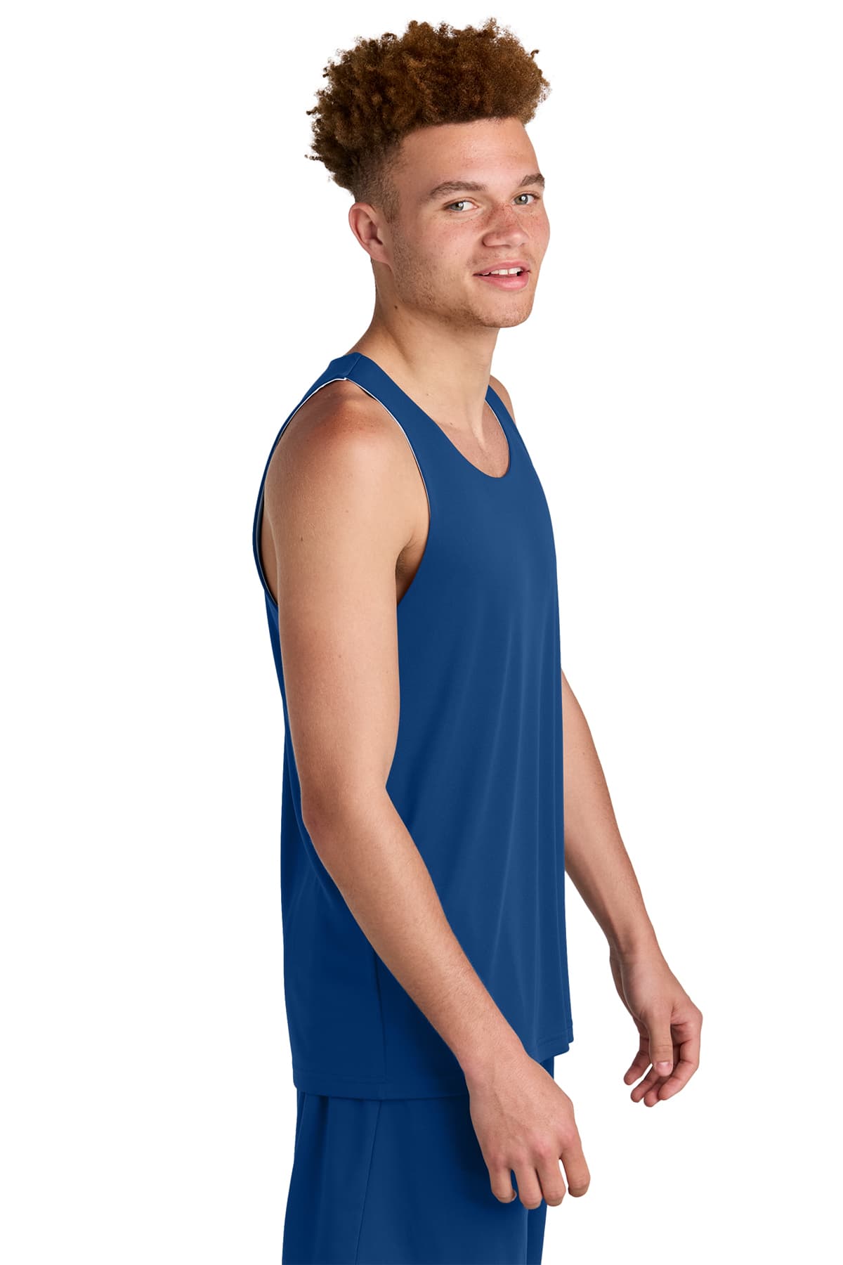 Sport-Tek ST551 PosiCharge Competitor Rev Tank in True Royal / White — view 4