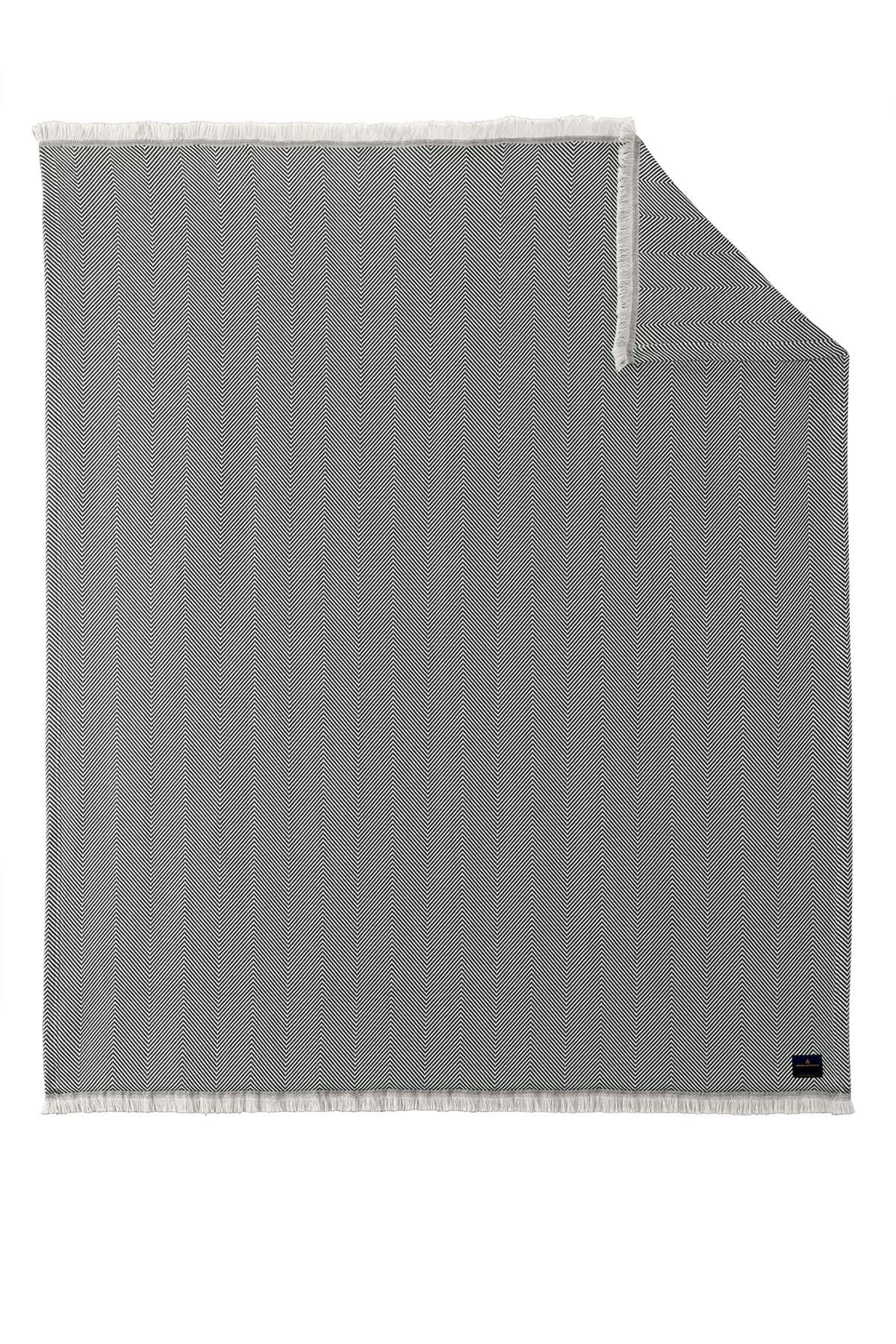 Brooks Brothers BB19001 Coastal Throw in Windsor Grey / Parchment — view 3
