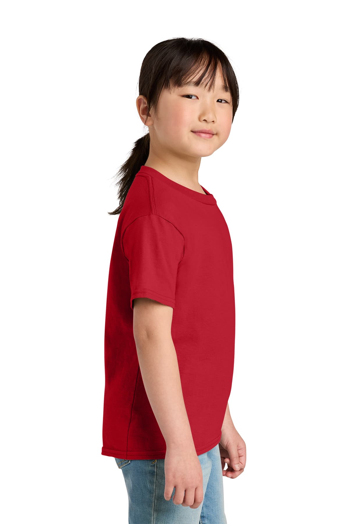 Gildan 65000B Youth Softstyle Midweight Tee in Red — view 3