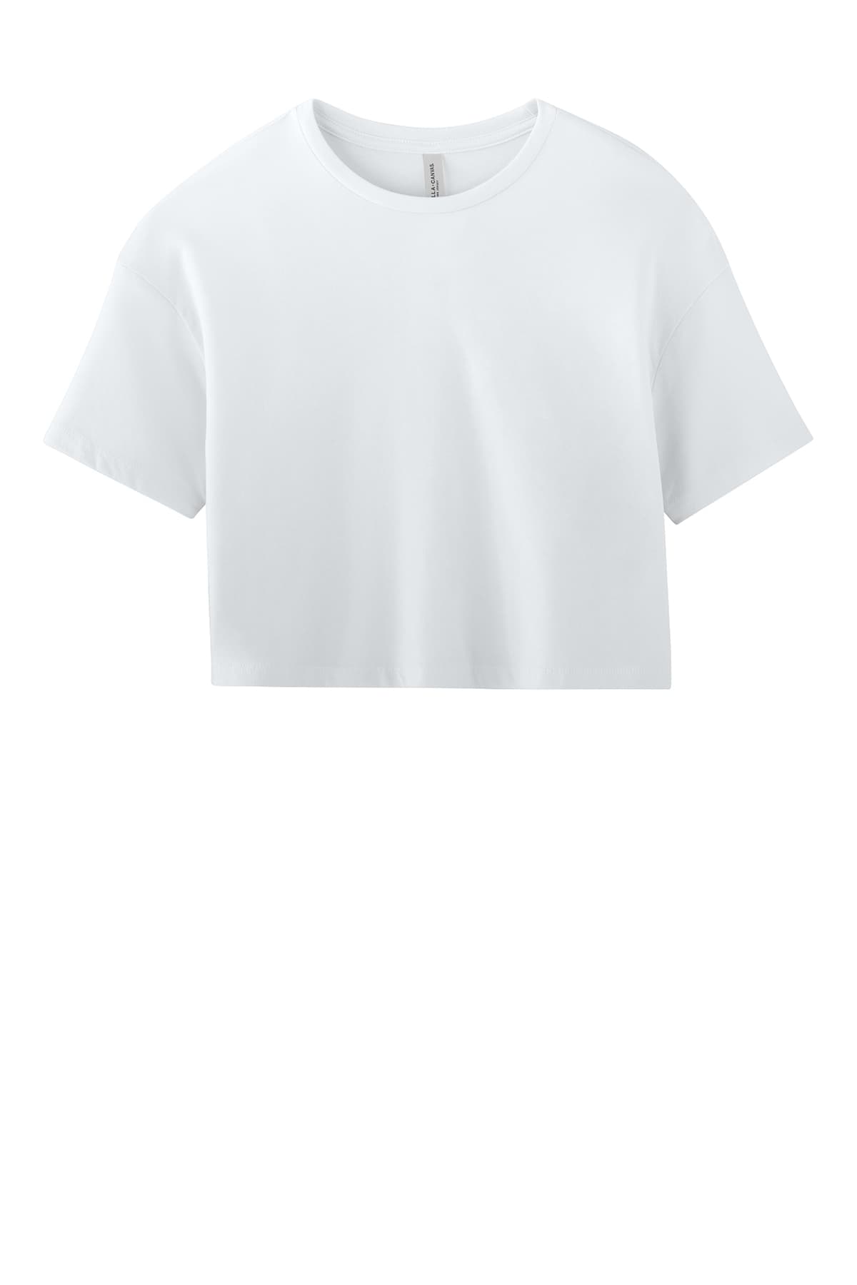 BELLA+CANVAS 6482 Women’s Jersey Crop Tee in White — view 3