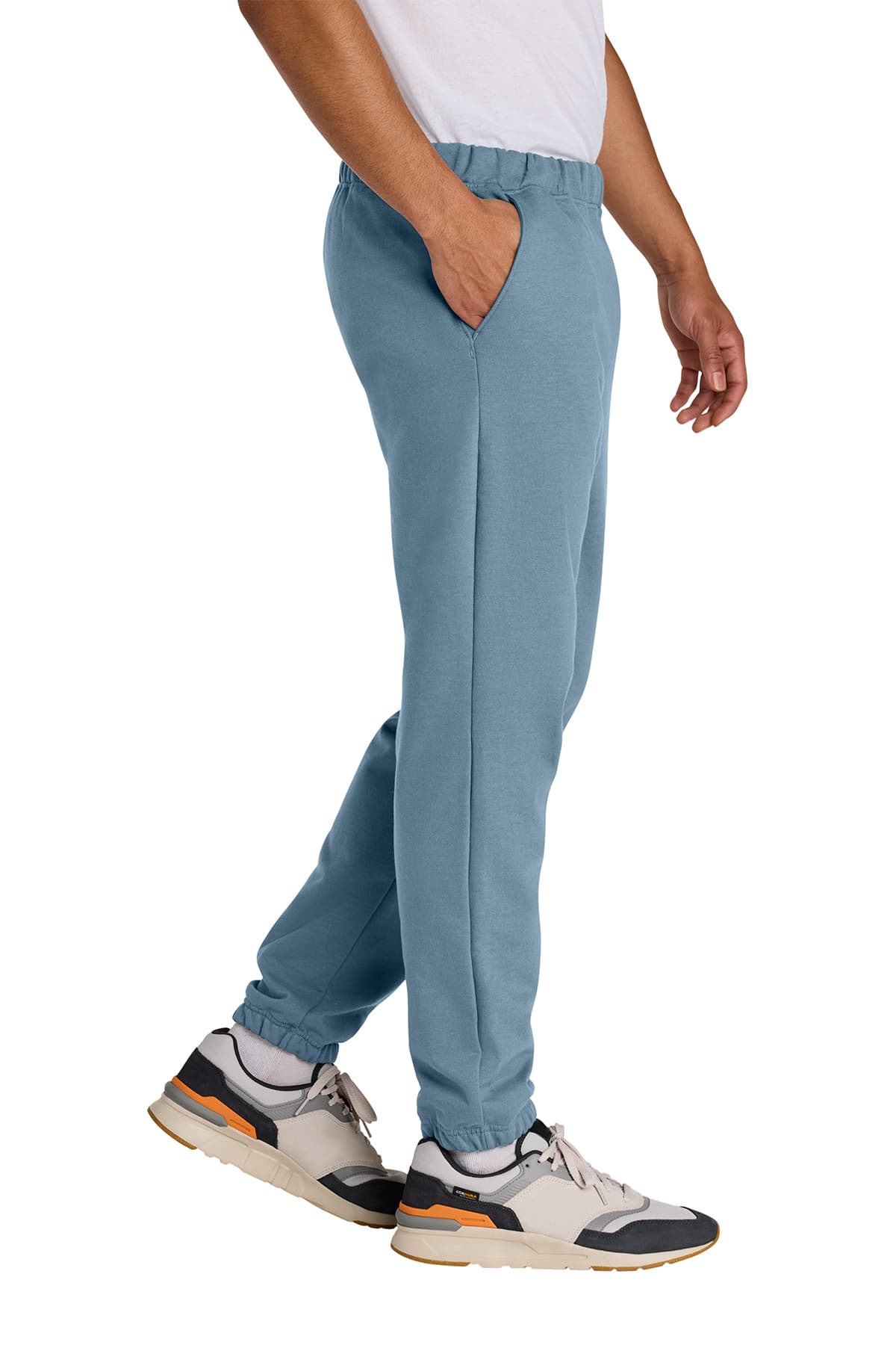 Gildan SF100 Softstyle Midweight Pocket Sweatpants in Stone Blue — view 3
