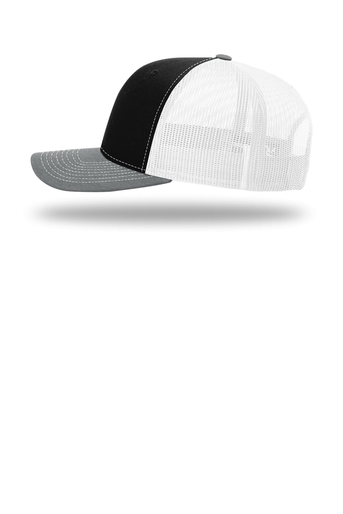 Richardson 112 Trucker Cap in Black / White / Heather Grey — view 5