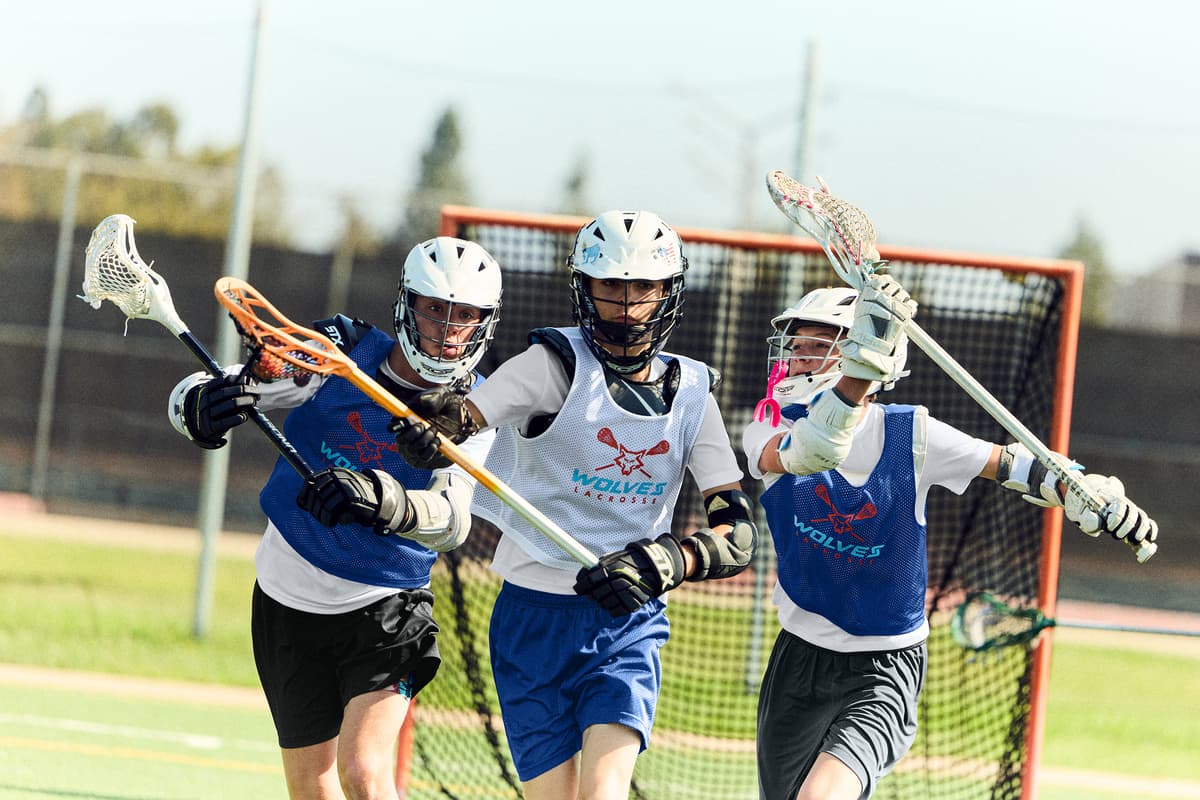 Sport-Tek YST512 Youth Lacrosse Reversible Pinnie in True Royal / White — view 7