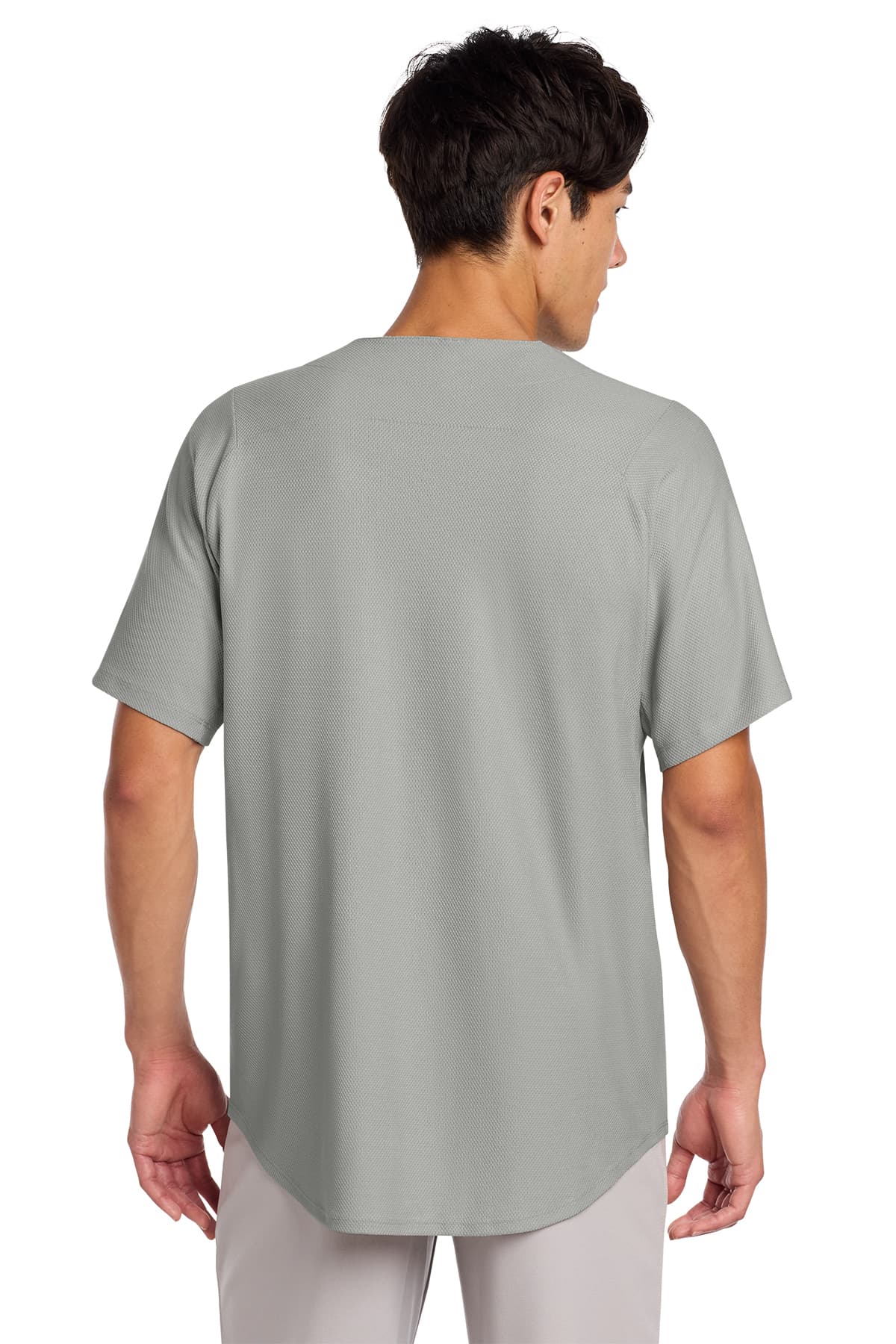 New Era NEA220 Diamond Era Full-Button Jersey in Grey — view 2