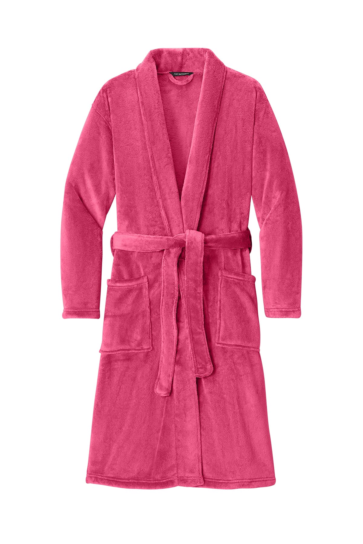 Port Authority R102 Plush Microfleece Shawl Collar Robe in Pink Raspberry — view 4