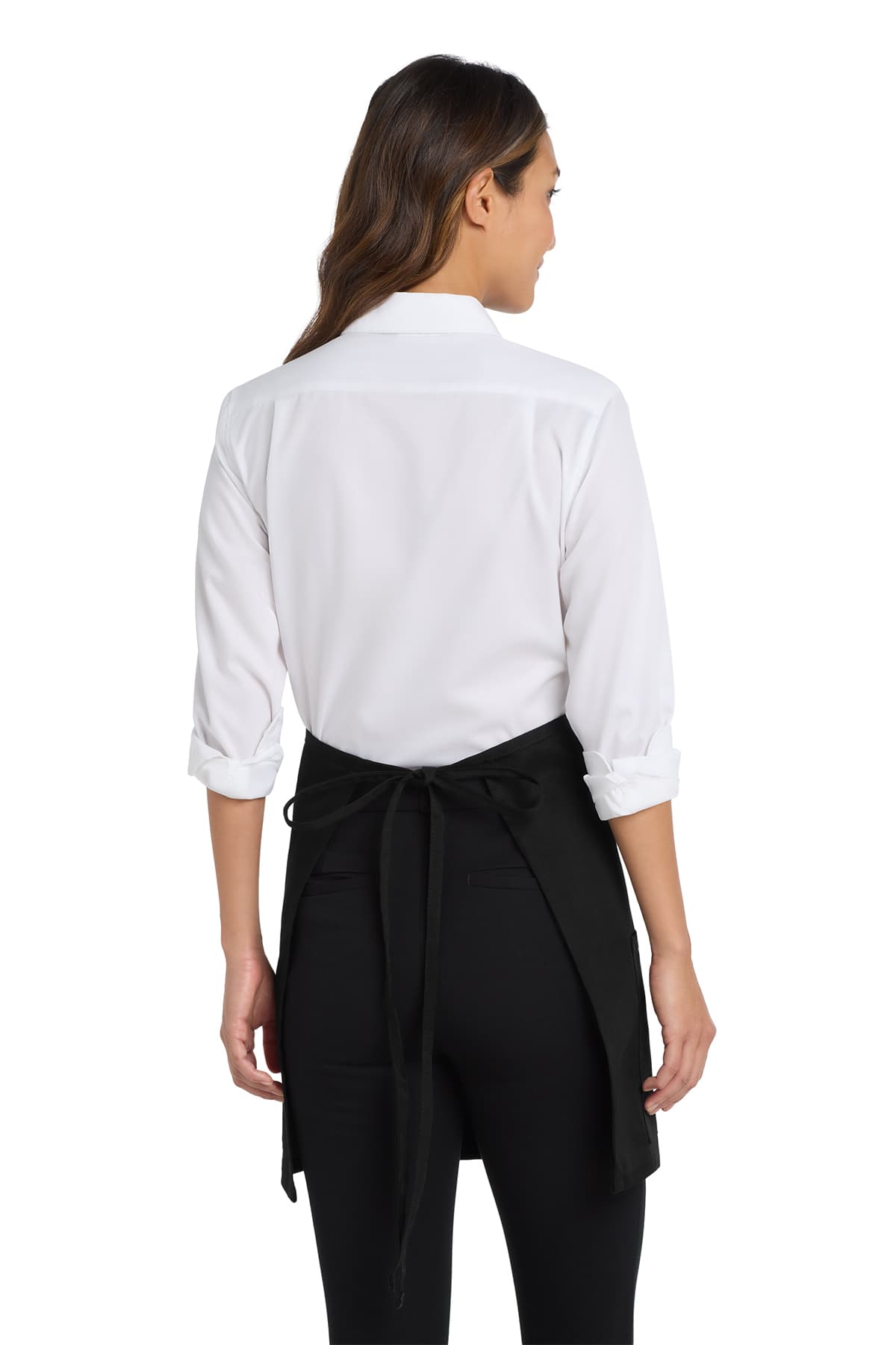 Port Authority A706 Easy Care Half Bistro Apron with Stain Release in Black — view 2