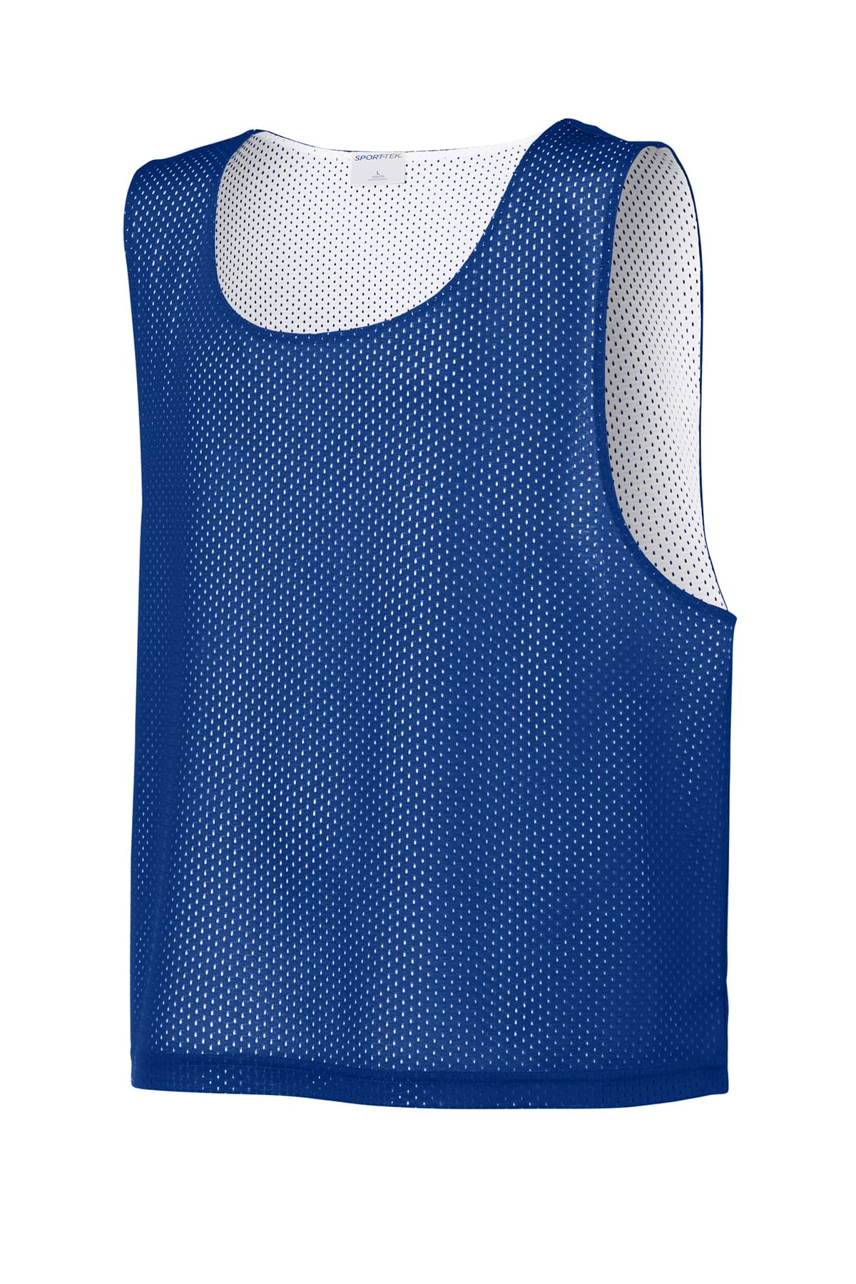 Sport-Tek YST512 Youth Lacrosse Reversible Pinnie in True Royal / White — view 4