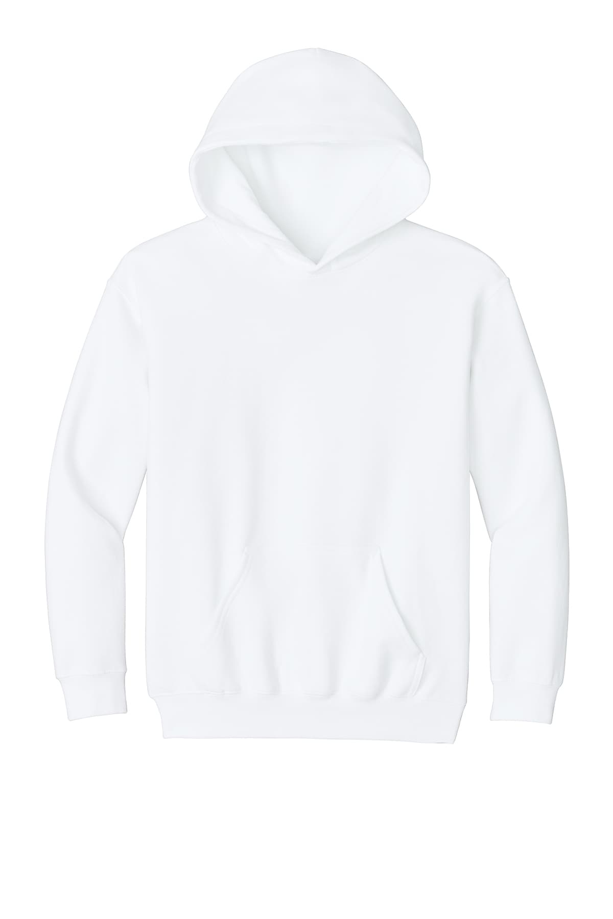 Gildan SF500B Youth Softstyle Midweight Fleece Hoodie in White — view 4
