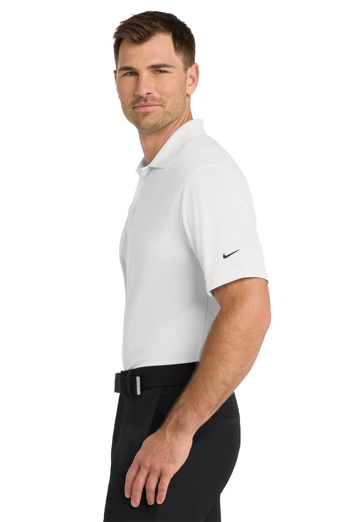 Nike NKDC1963 Dri-FIT Micro Pique 2.0 Polo in White — view 3