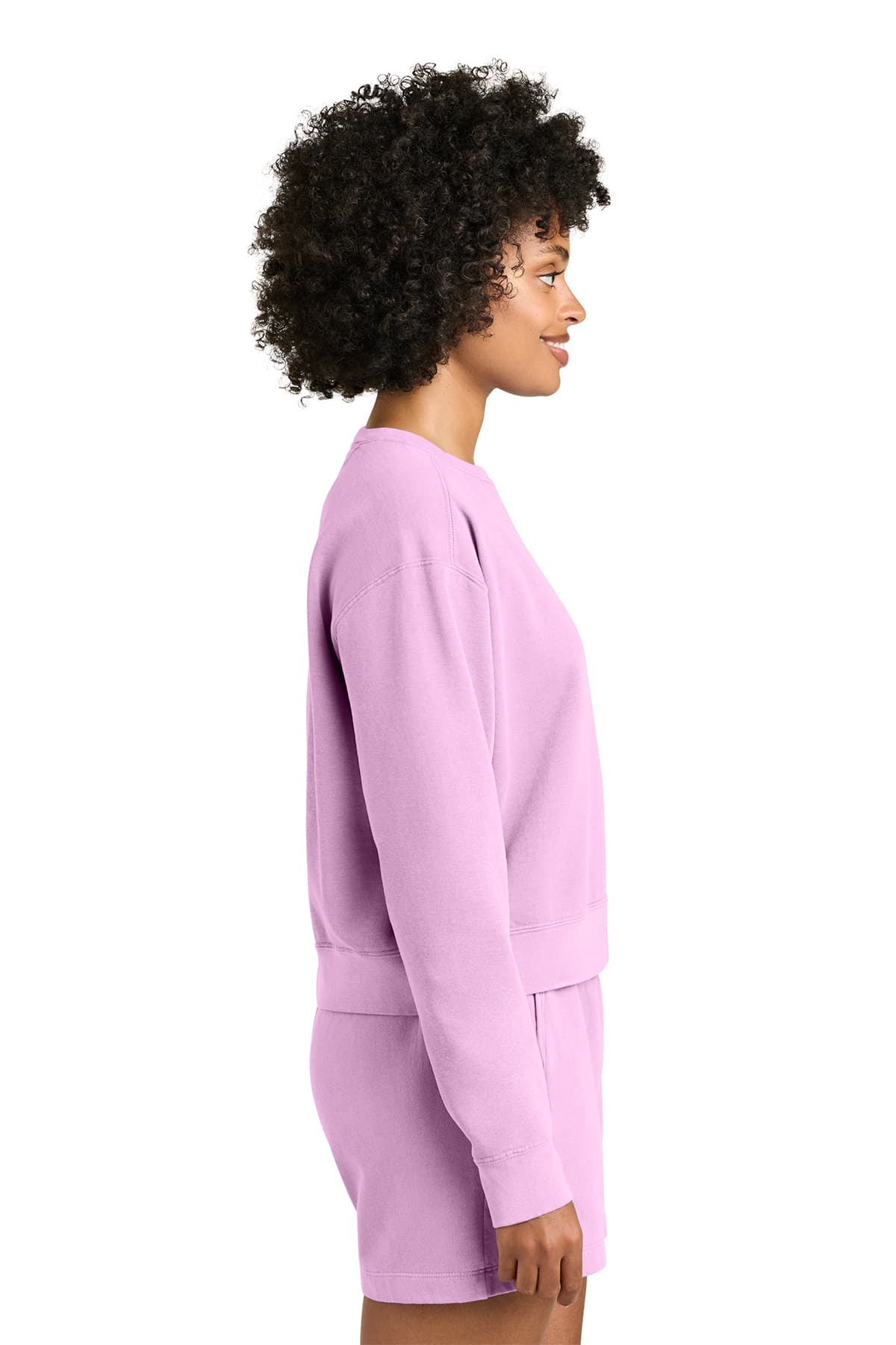 Comfort Colors 1566L Women’s Mid-Length Crewneck Sweatshirt in Rose Quartz — view 3
