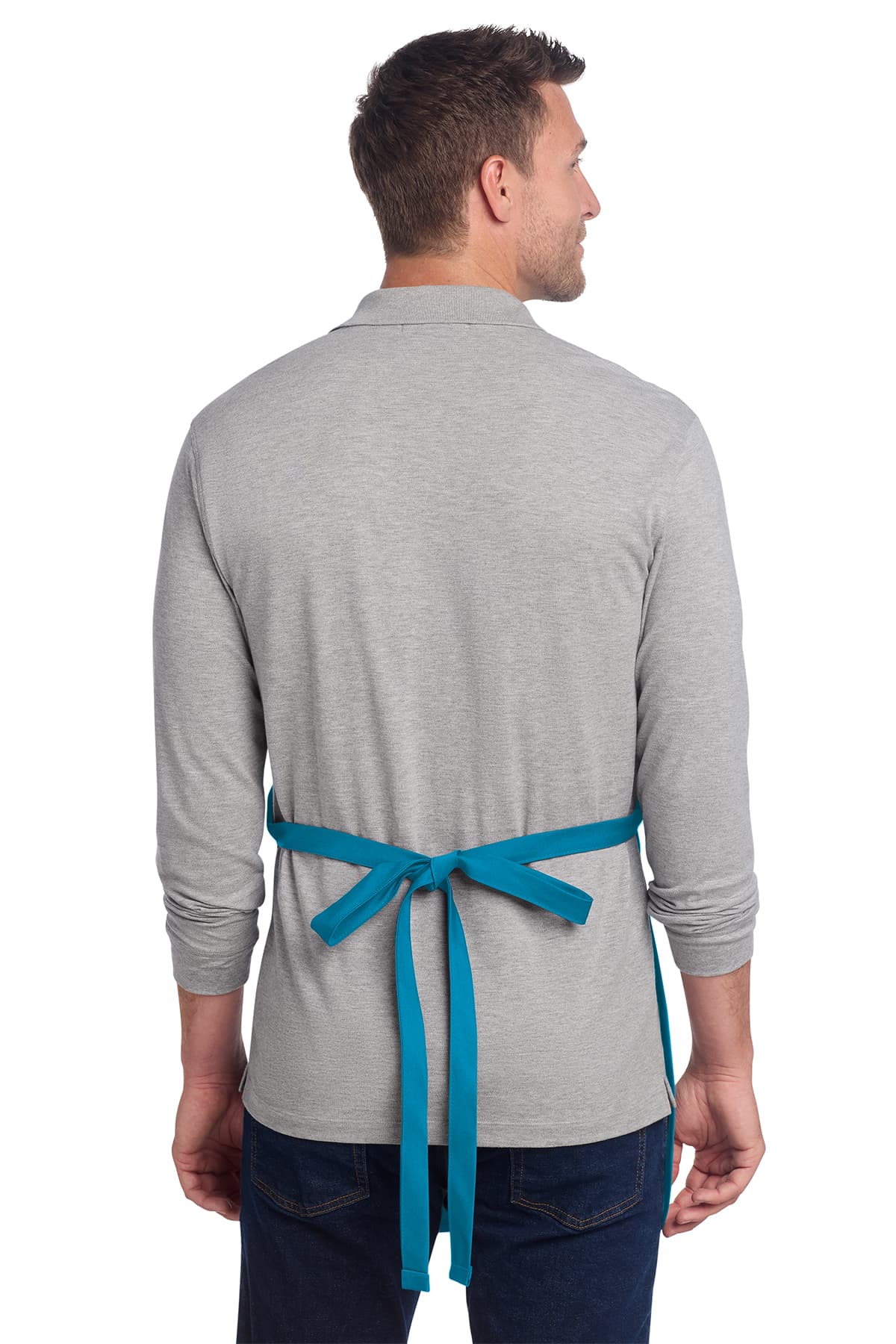 Port Authority A600 Full-Length Two-Pocket Bib Apron in Sapphire — view 2