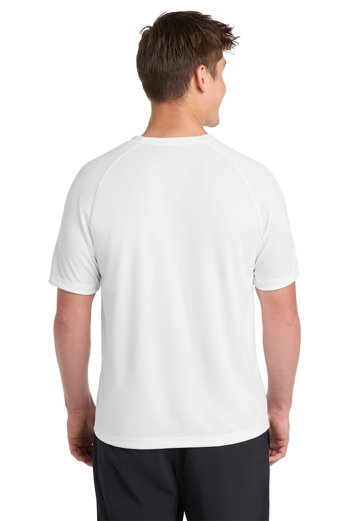 Sport-Tek T473 Dry Zone Short Sleeve Raglan T-Shirt in White — view 2