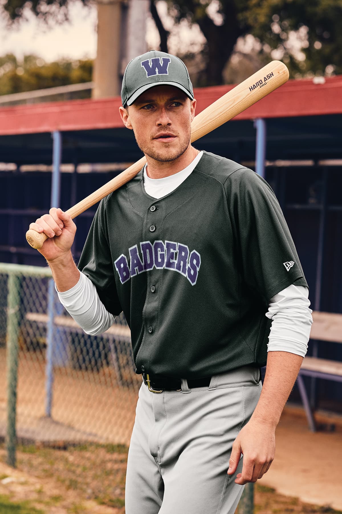 New Era NEA220 Diamond Era Full-Button Jersey in Grey — view 6