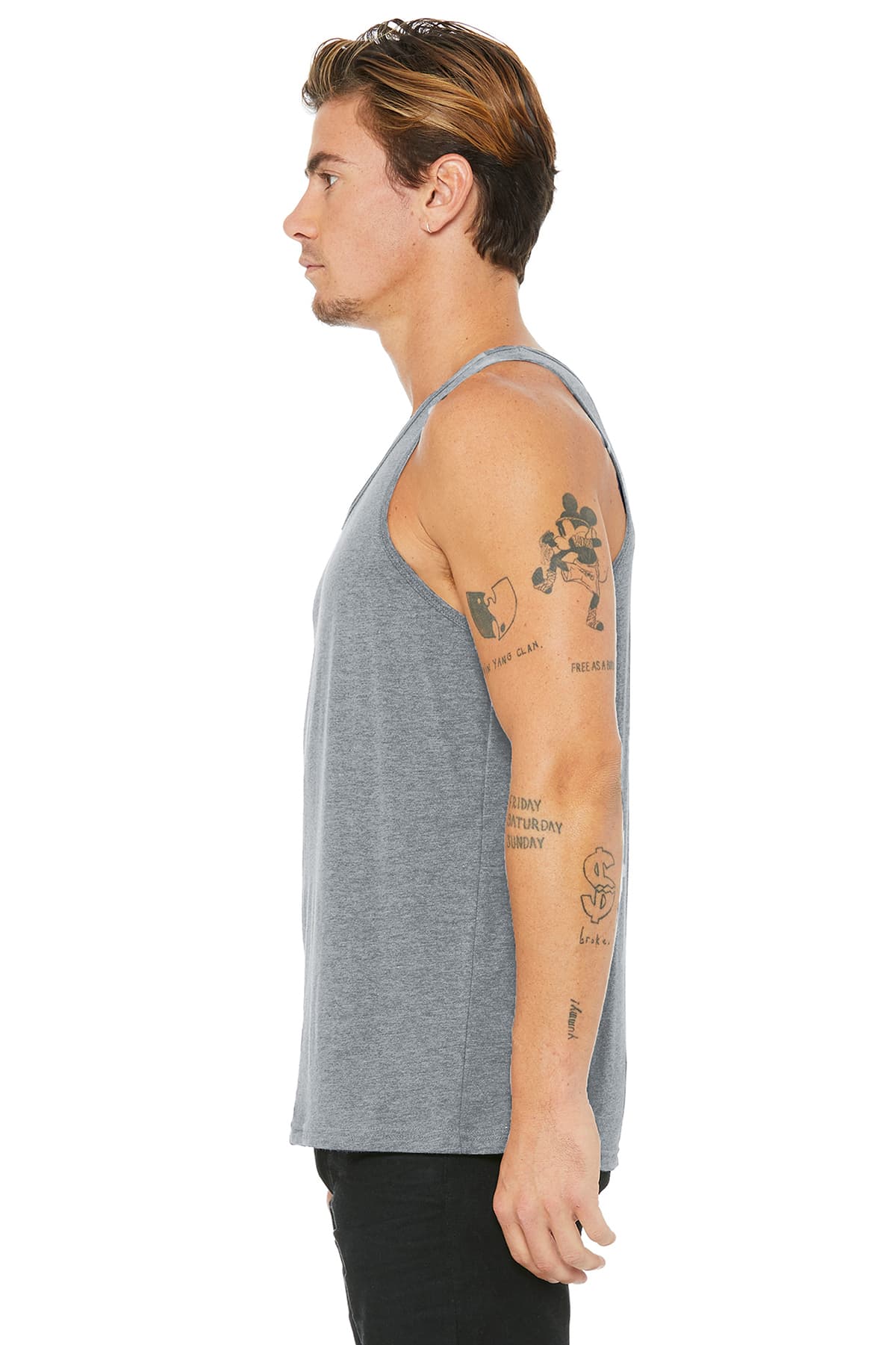 BELLA+CANVAS 3480 Unisex Jersey Tank in Athletic Heather — view 3