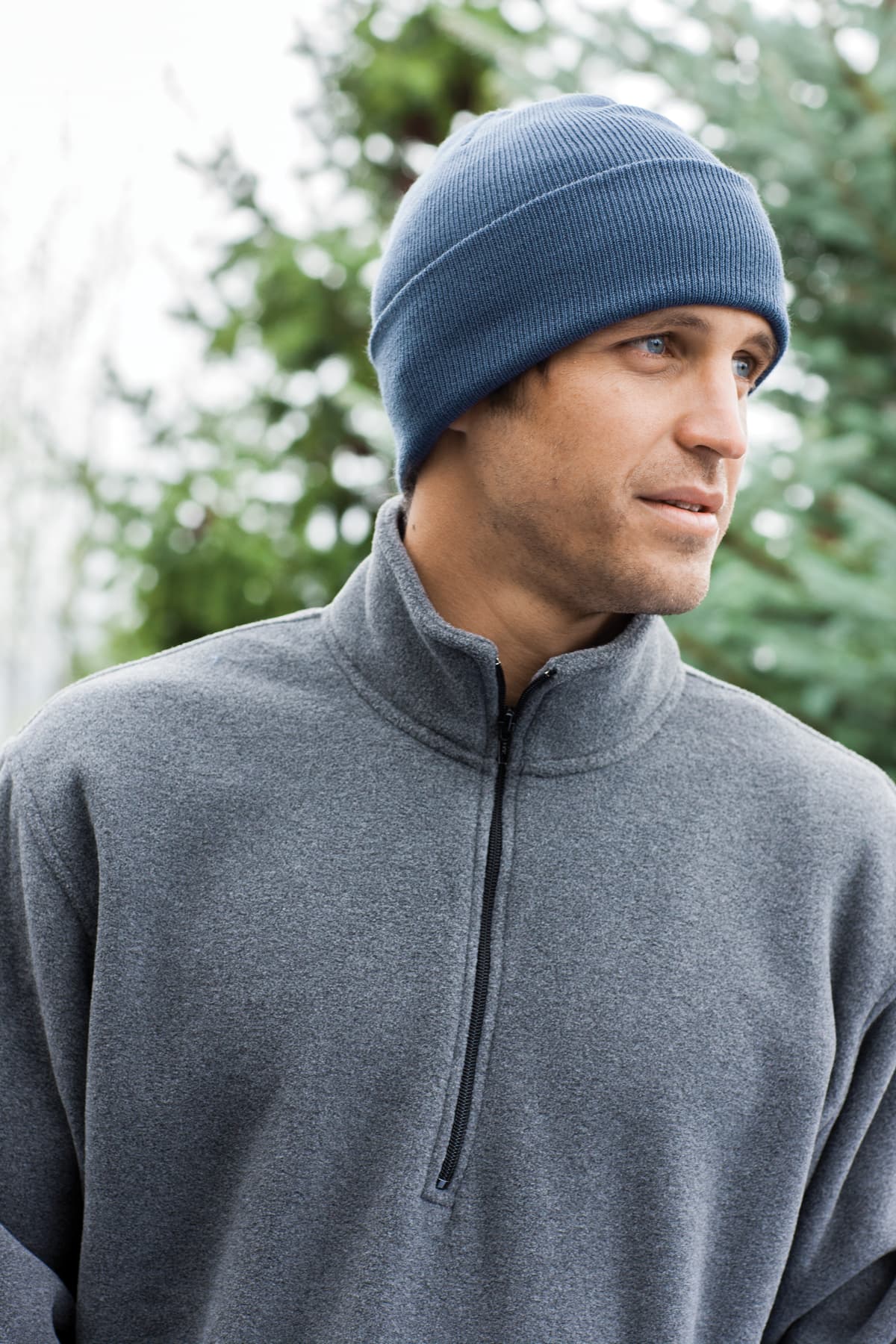 Port Authority CP90 Knit Cap in Neon Blue — view 2