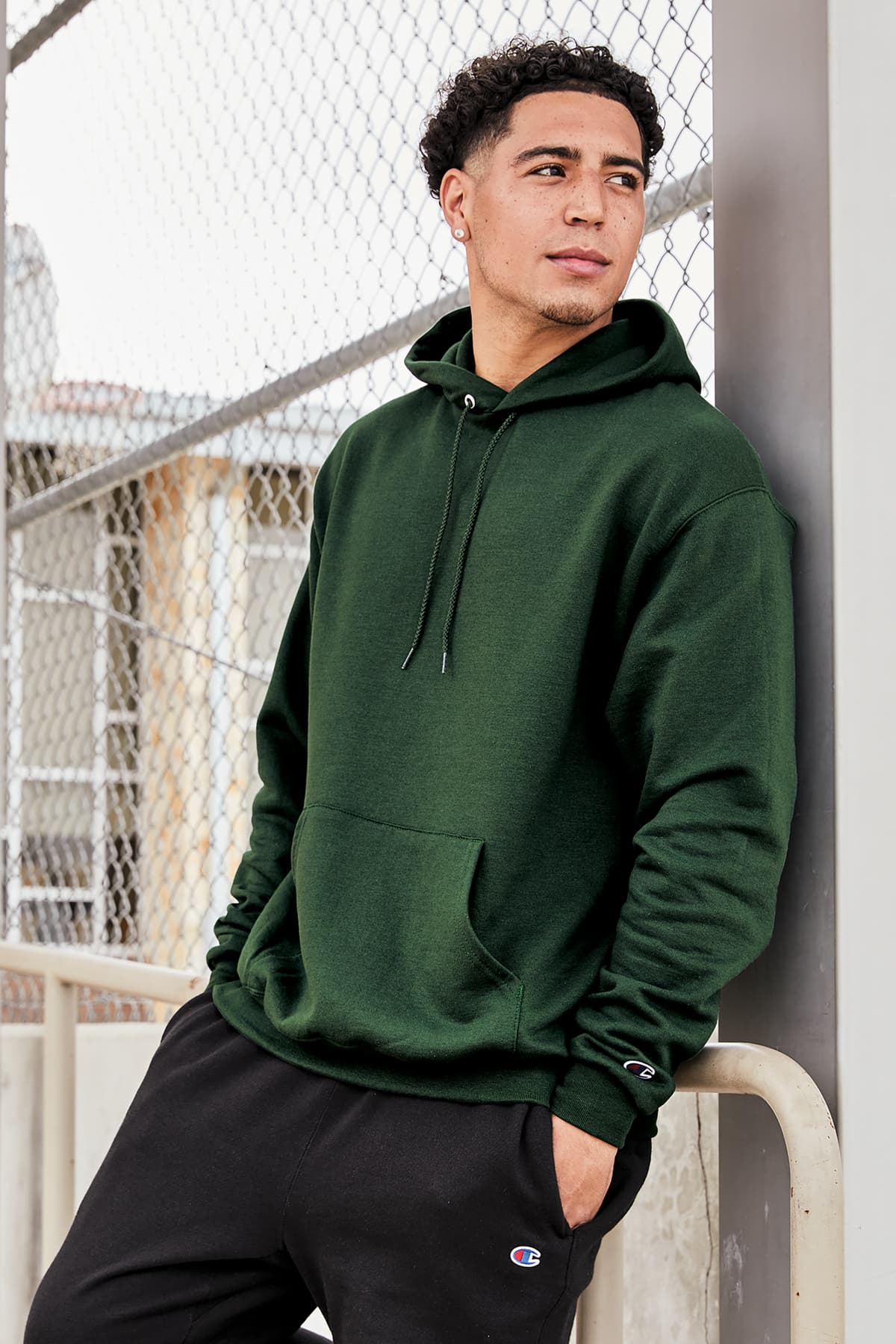 Champion S700 Powerblend Pullover Hoodie in White — view 6