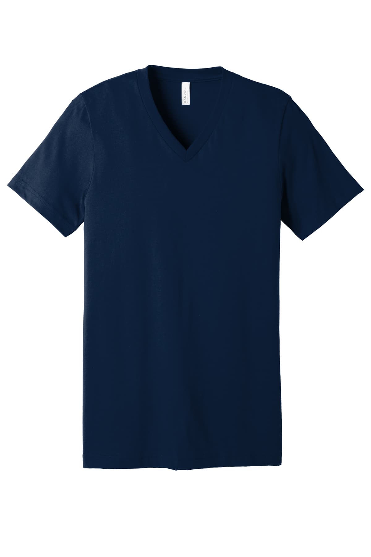 BELLA+CANVAS 3005 Unisex Jersey Short Sleeve V-Neck Tee in Navy — view 4