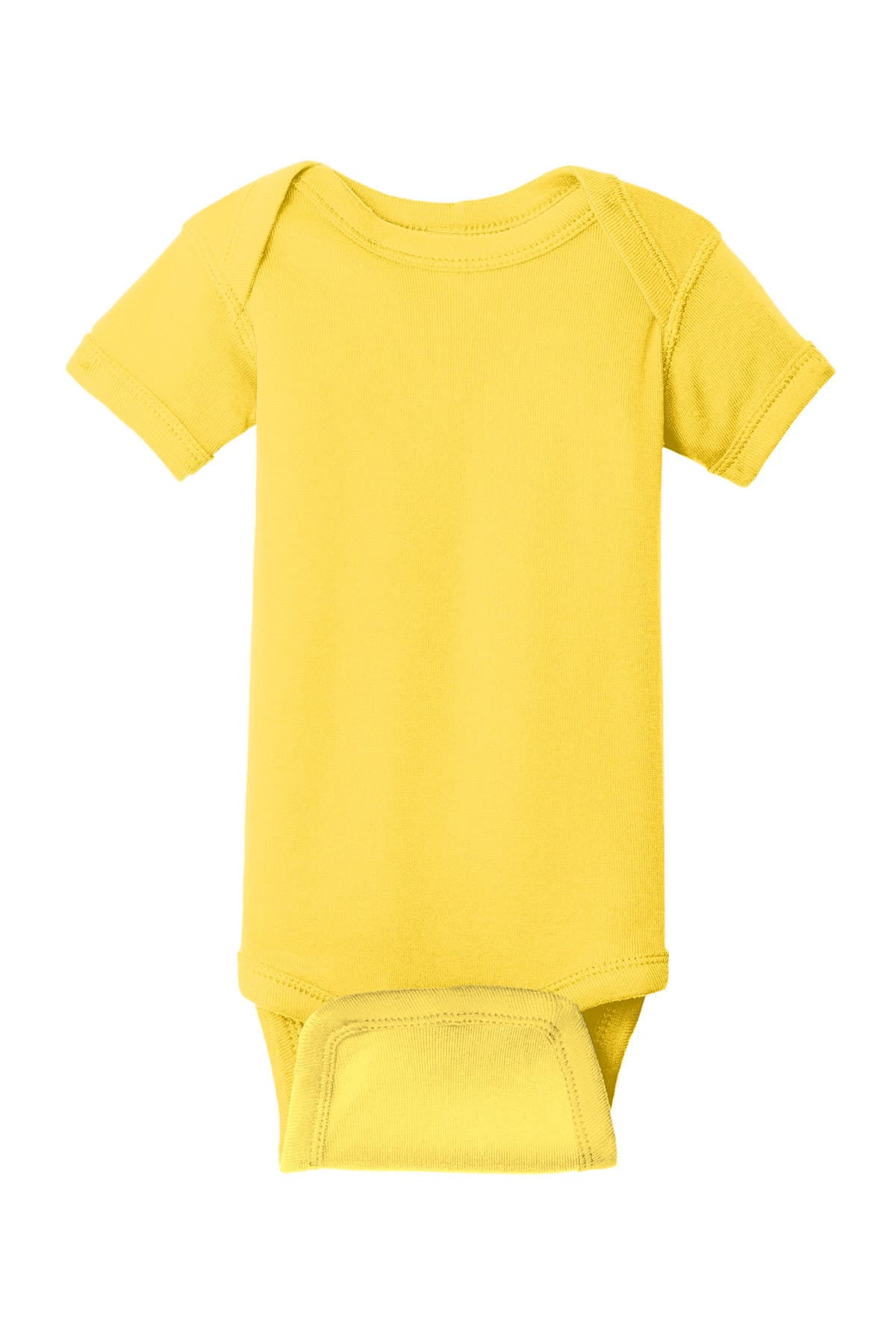 Rabbit Skins 4400 Infant Short Sleeve Baby Rib Bodysuit in Yellow — view 4