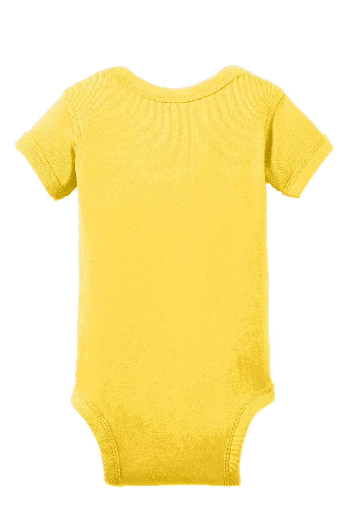 Rabbit Skins 4400 Infant Short Sleeve Baby Rib Bodysuit in Yellow — view 5