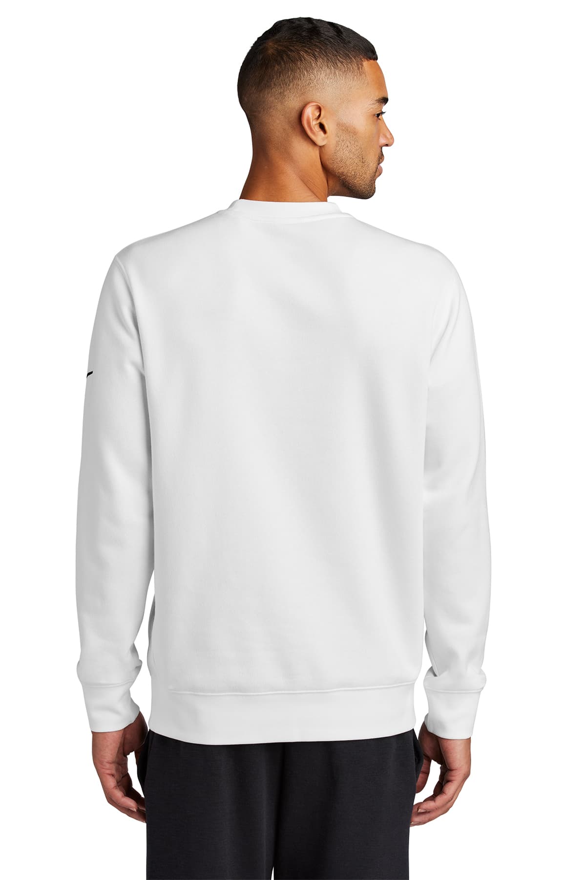 Nike NKFD9863 Club Fleece Sleeve Swoosh Crew in White — view 2
