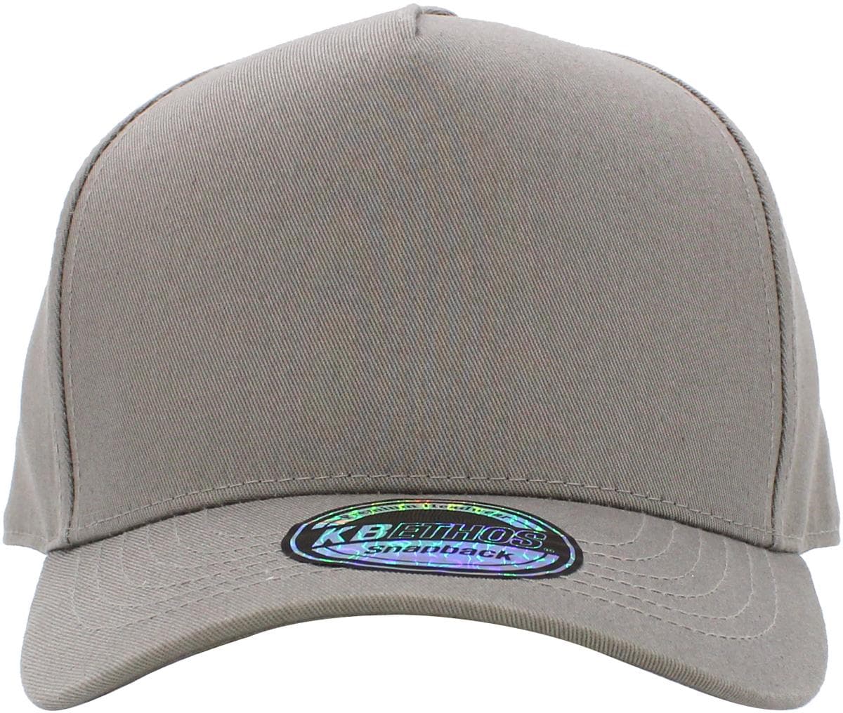 KB Ethos KBE-5-SNAP Constructed 5 Panel Snapback in Light Grey — view 2