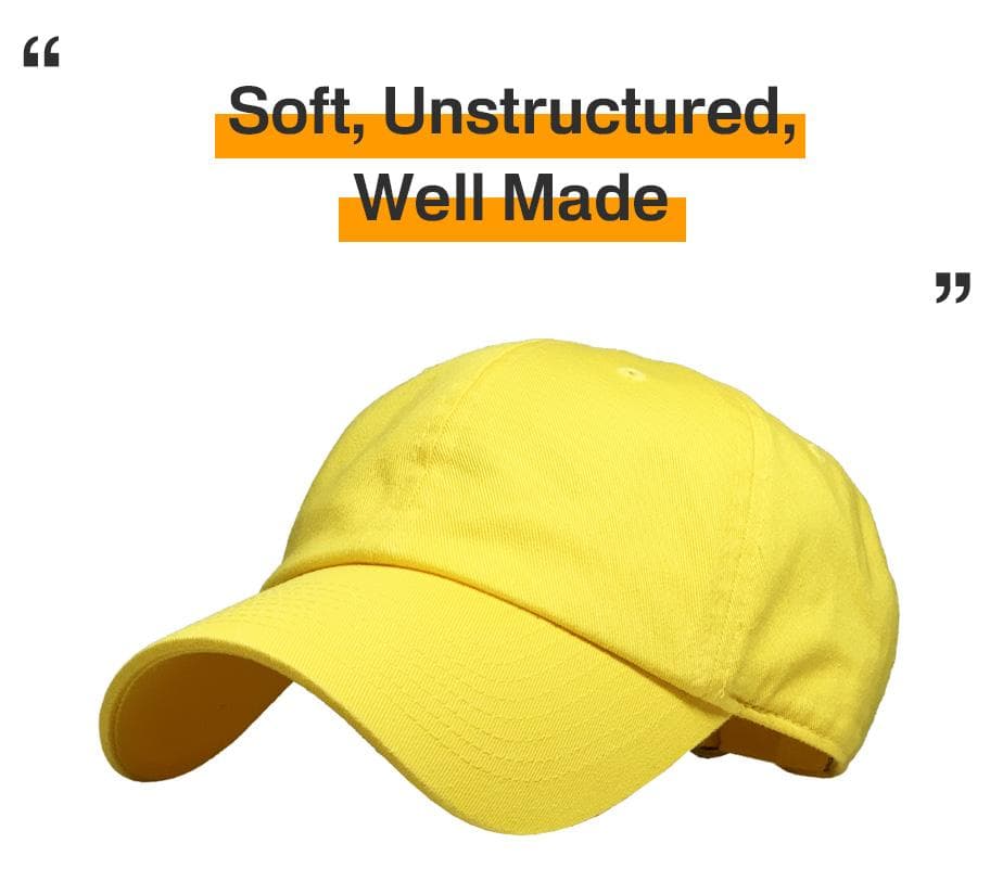 KB Ethos KBE-CLASSIC Low Profile Classic Baseball Cap in Yellow — view 4