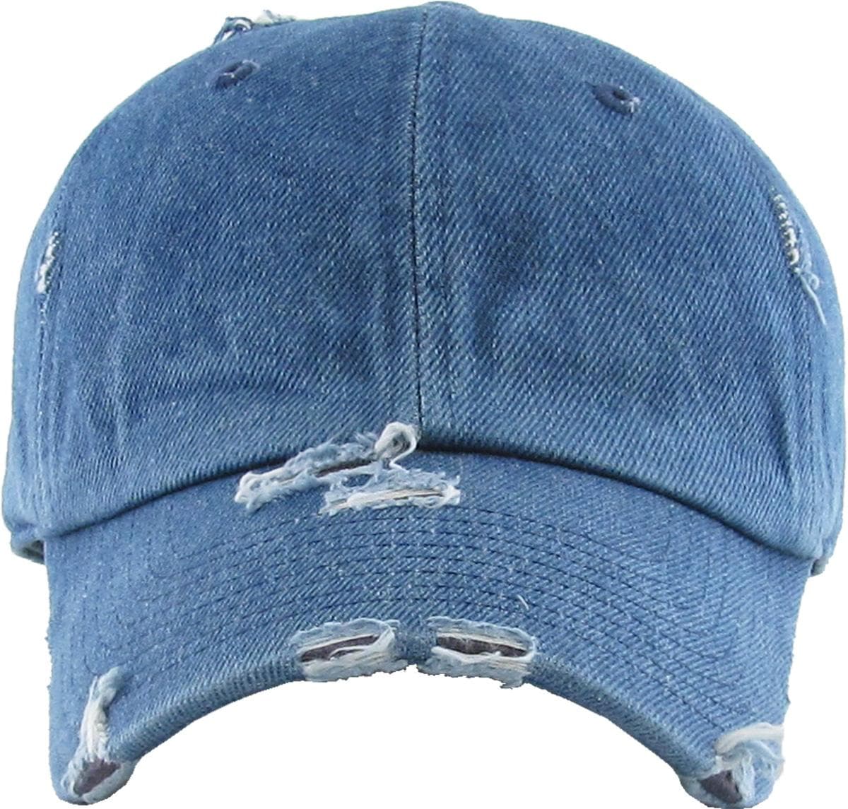 KB Ethos KBE-VINTAGE Vintage Washed Dad Hat in Medium Denim — view 2