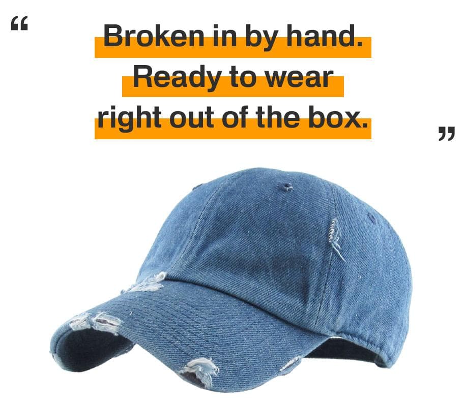 KB Ethos KBE-VINTAGE Vintage Washed Dad Hat in Medium Denim — view 4